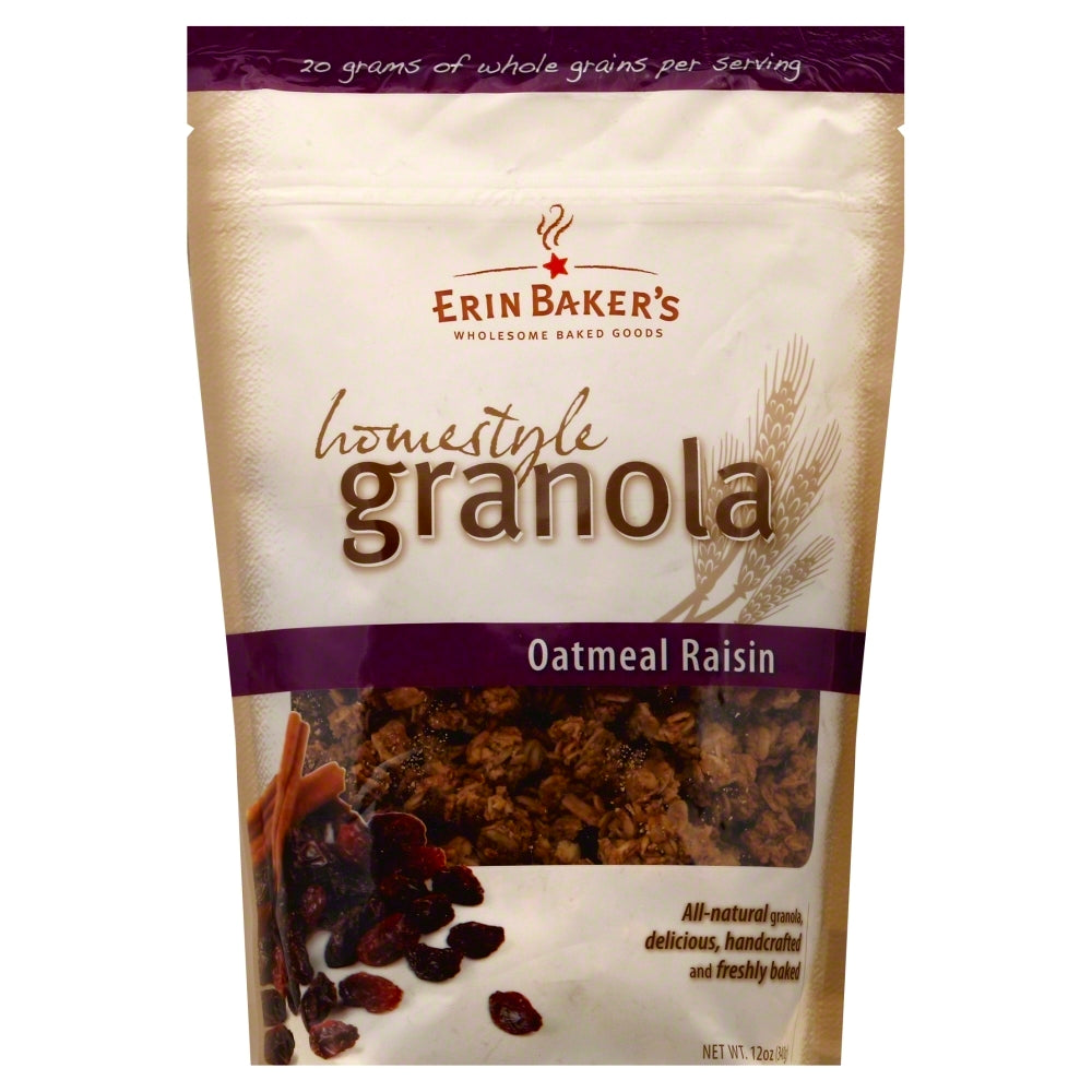 Erin Baker's Granola Homestyle Oatmeal Raisin - Case of 6 - 12 OZ