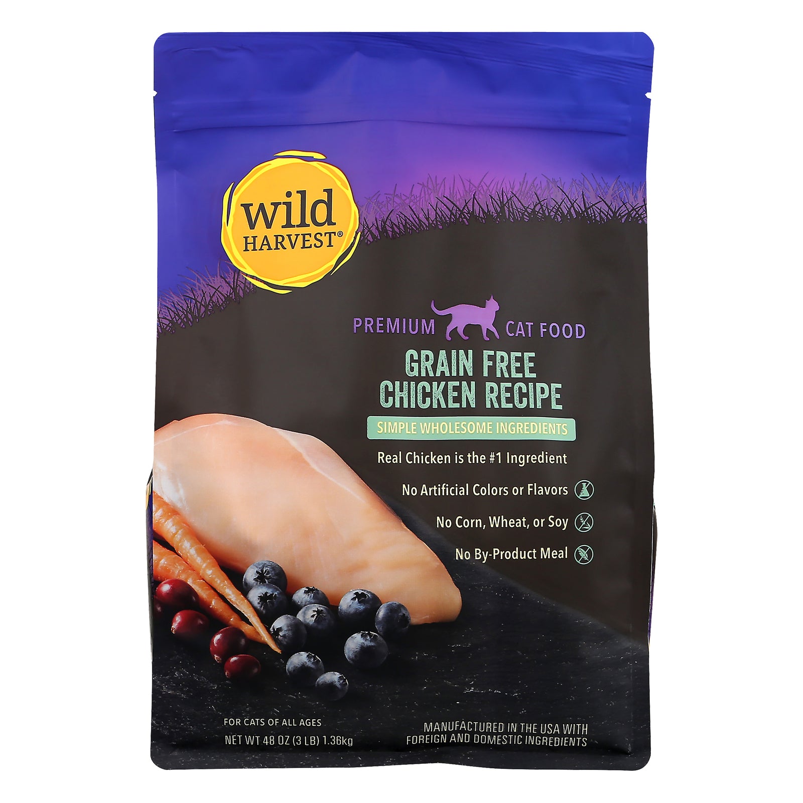 Wild Harvest - Cat Fd Chicken Recipe Gf - CS of 4-3 LB