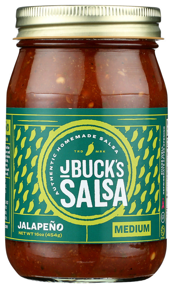J Bucks Salsa Medium Japaeno - Case of 12 - 16 fl oz