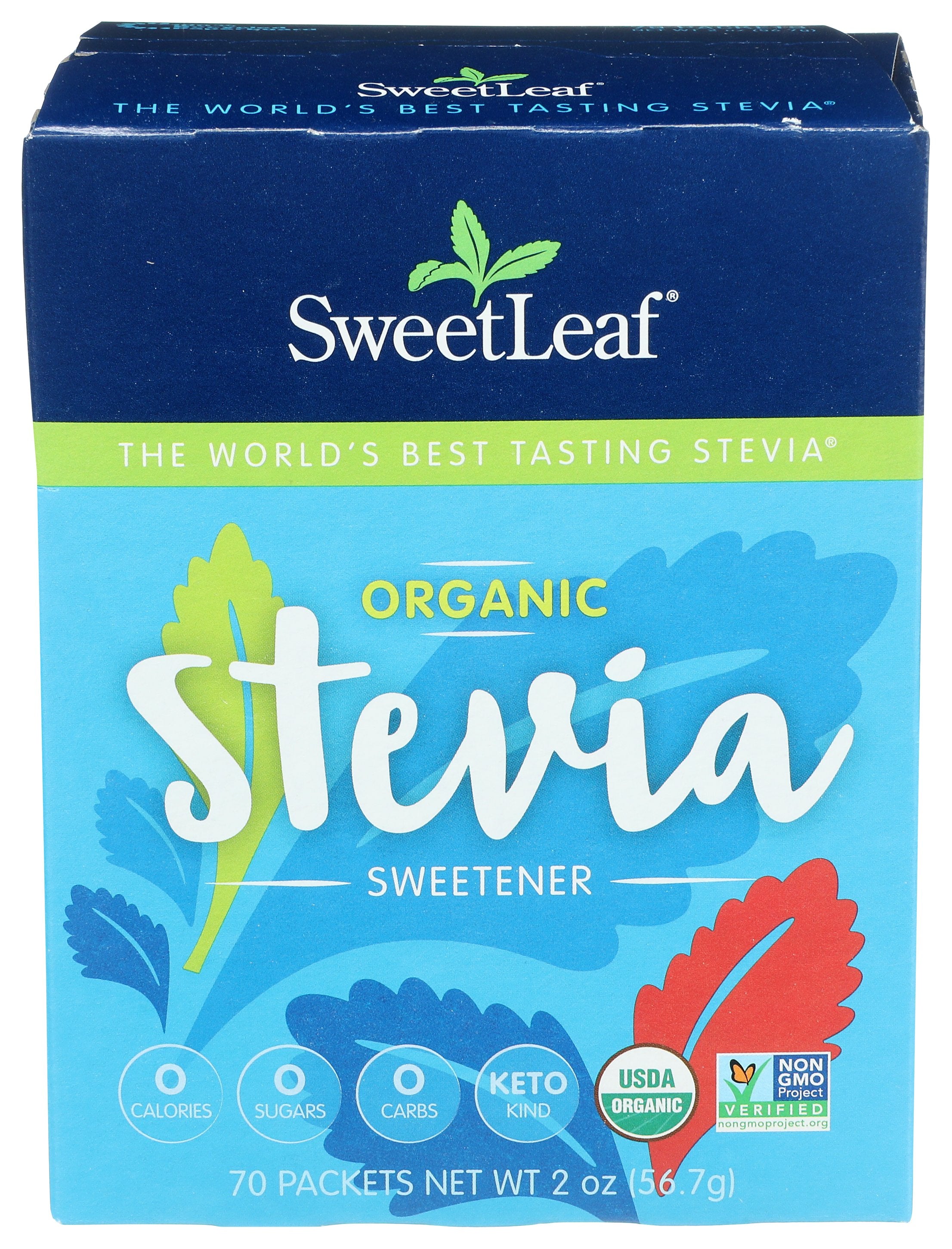 SWEETLEAF STEVIA ORG - Case of 6 [Organic Stevia Sweetener 70 Ct Box - 70 PC]