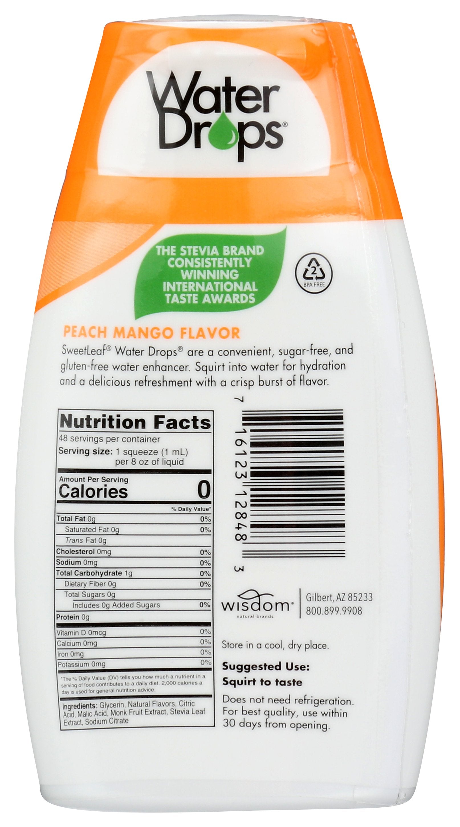 SWEETLEAF WATER DROP PEACH MANGO - Case of 12