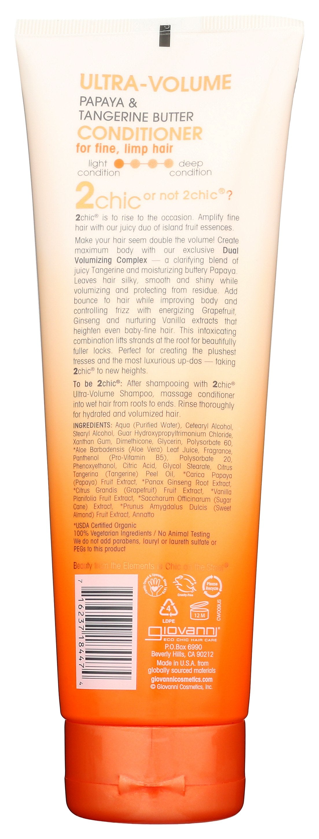 GIOVANNI COSMETICS 2CHIC CONDTNR PAPAYA BTR - Case of 3