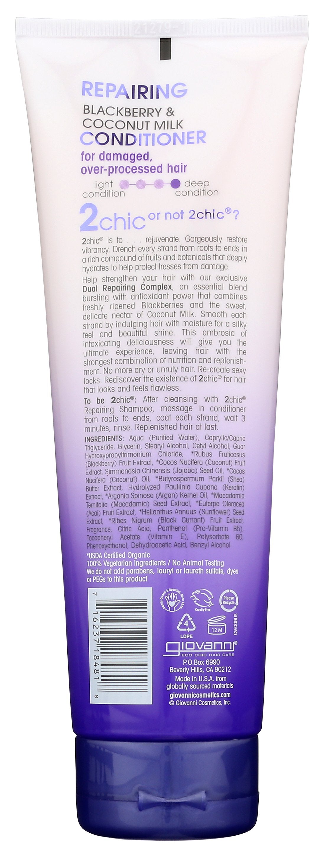 GIOVANNI COSMETICS CONDTNR ULT REPAIR W BLCK - Case of 3