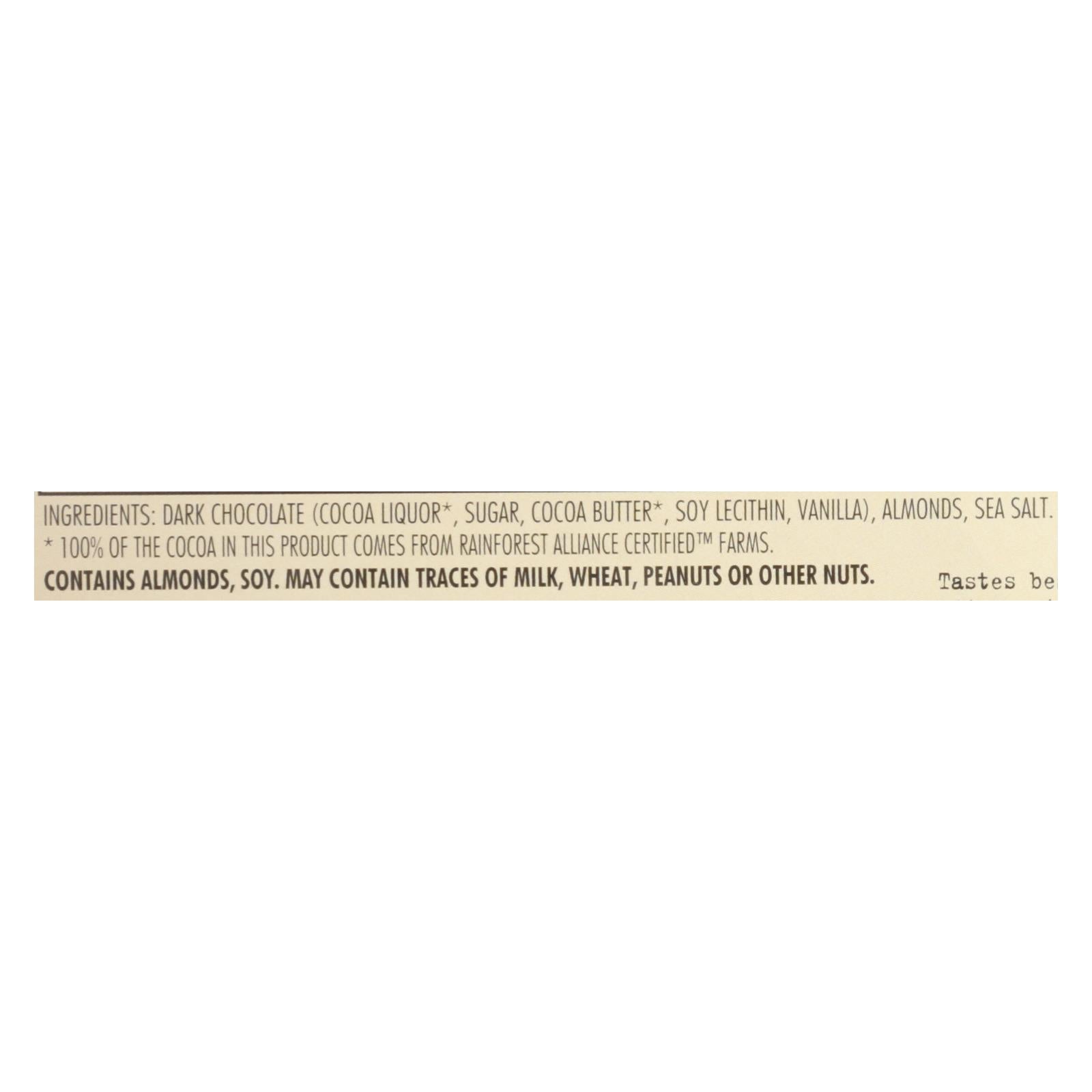 Chocolove Xoxox - Premium Chocolate Bar - Dark Chocolate - Almonds and Sea Salt - 3.2 oz Bars - Case of 12