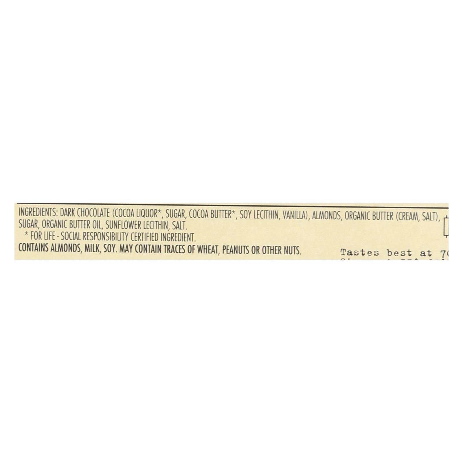 Chocolove Xoxox - Bar - Almond - Toffe - Sea Salt - Dark Chocolate - Case of 12 - 3.2 oz