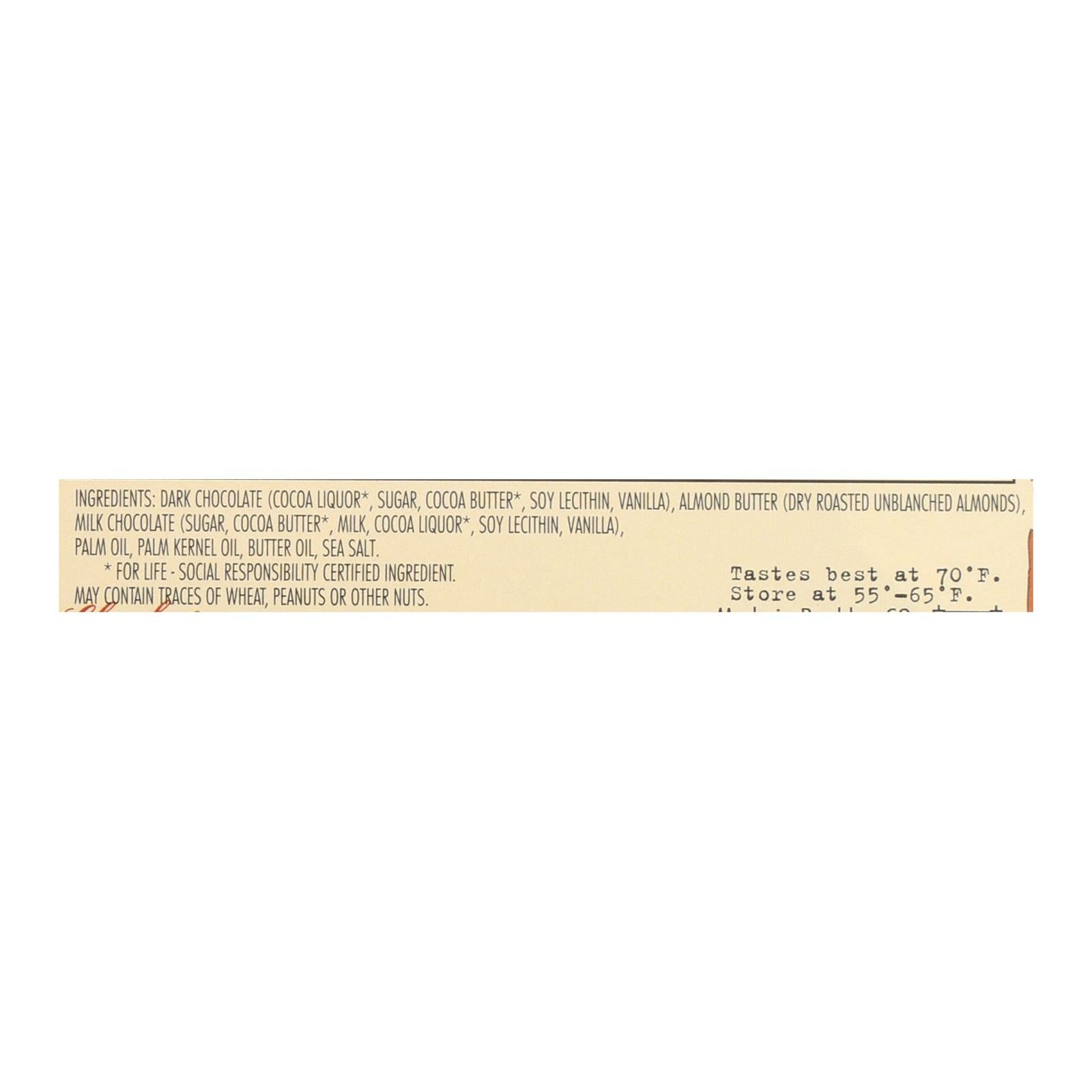 Chocolove Xoxox - Dark Chocolate Bar - Salted Almond Butter - Case of 10 - 3.2 oz