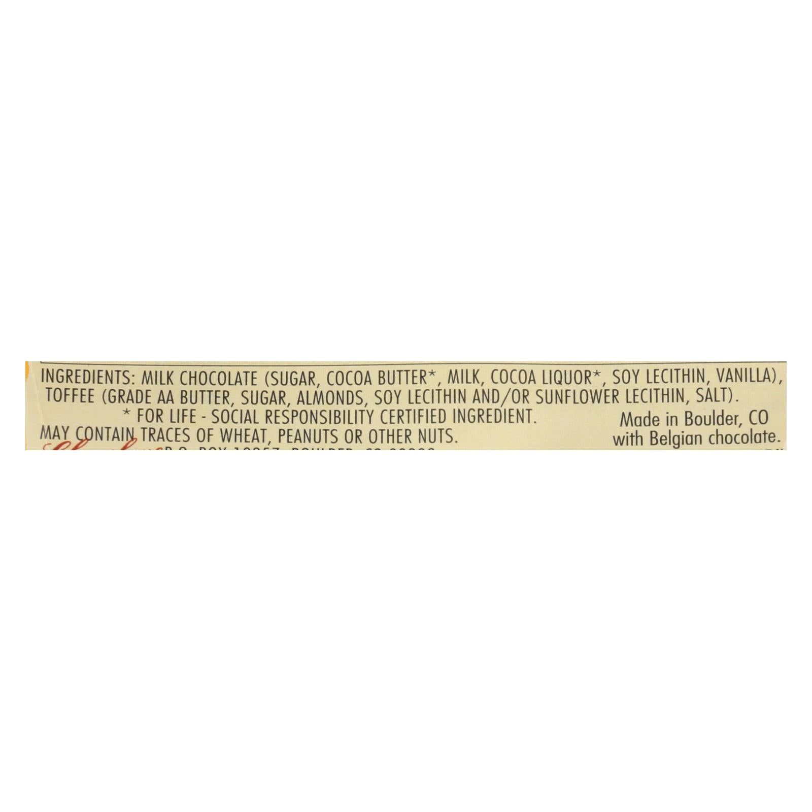 Chocolove Xoxox - Premium Chocolate Bar - Milk Chocolate - Toffee and Almonds - Mini - 1.3 oz Bars - Case of 12