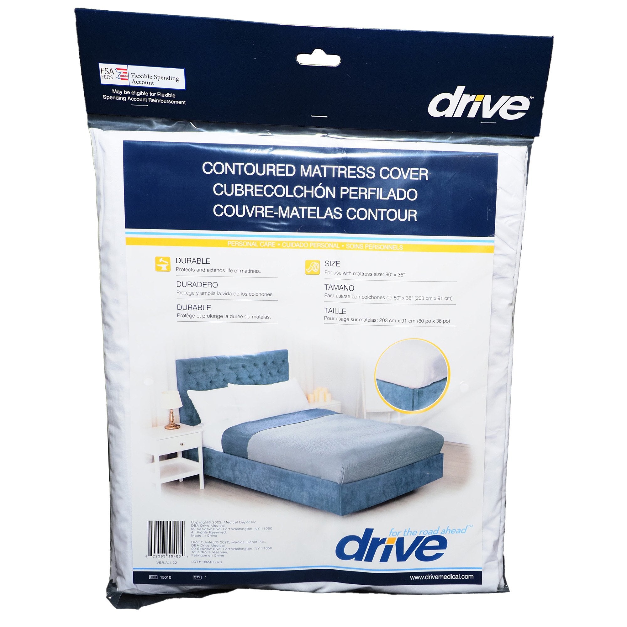 Drive Medical - Mattress Cover drive™ 36 X 80 X 6 Inch Vinyl For Twin Sized Mattresses [1/EA] (579700_EA)