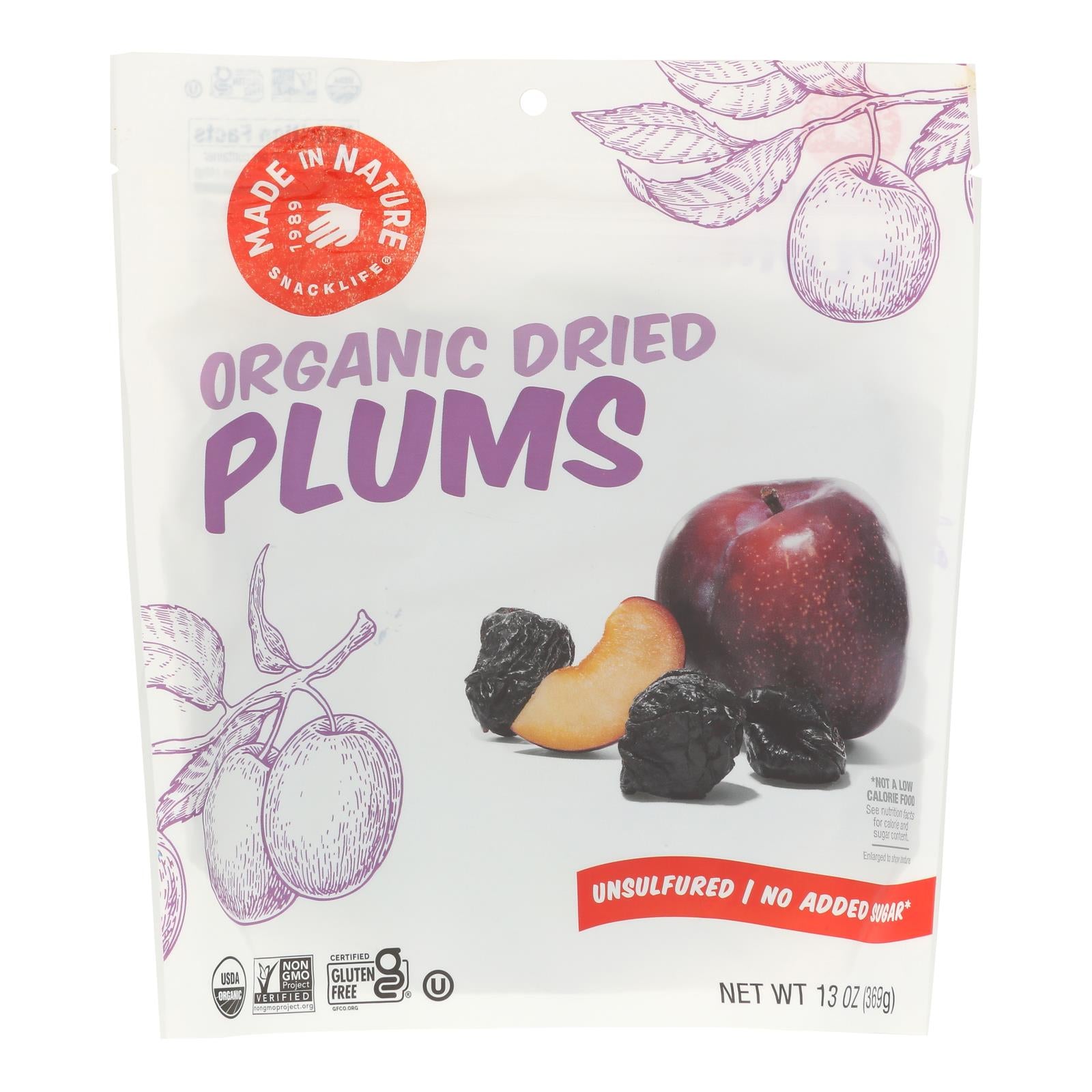 Made In Nature - Plums Og2 Dried - CS of 6-13 OZ