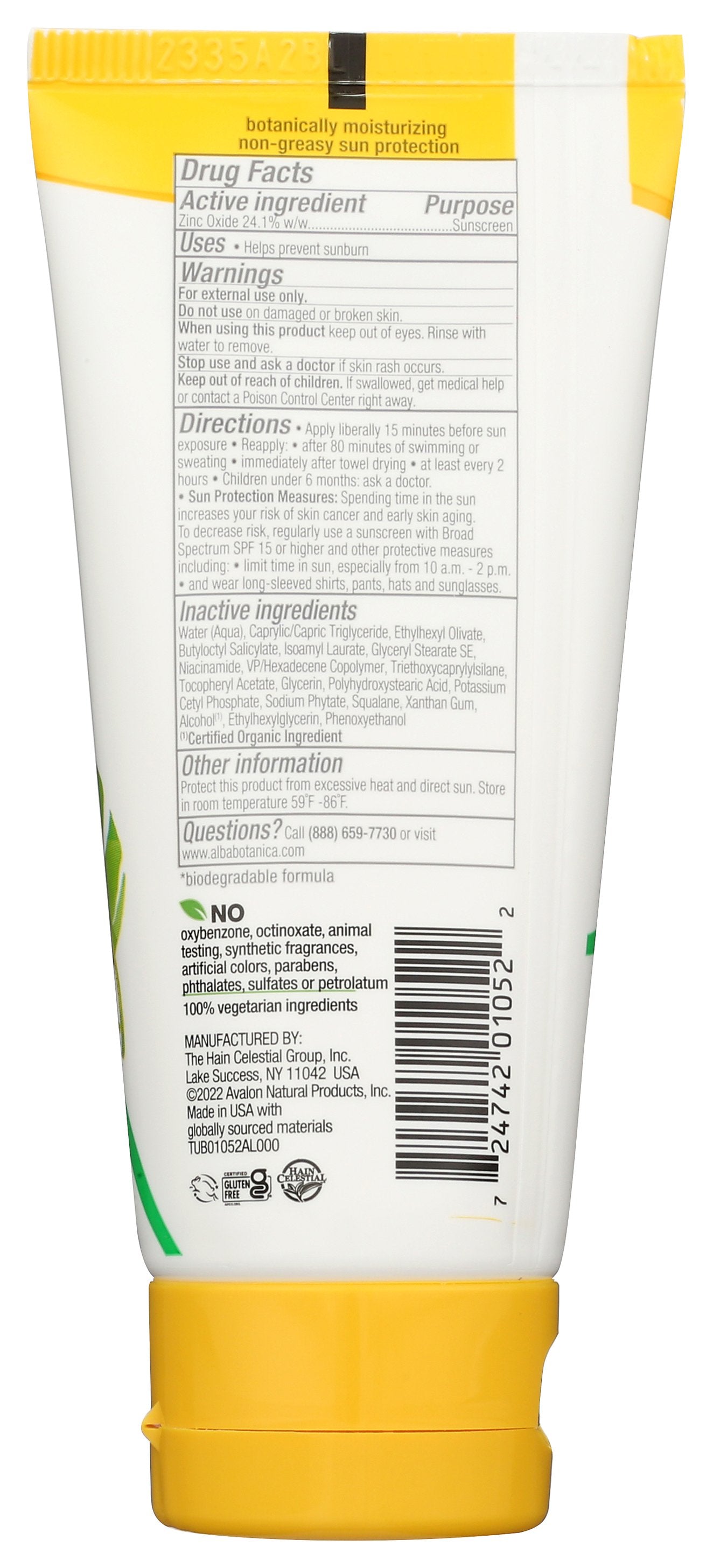 ALBA BOTANICA SUNSCREEN FACE LTN SPF50