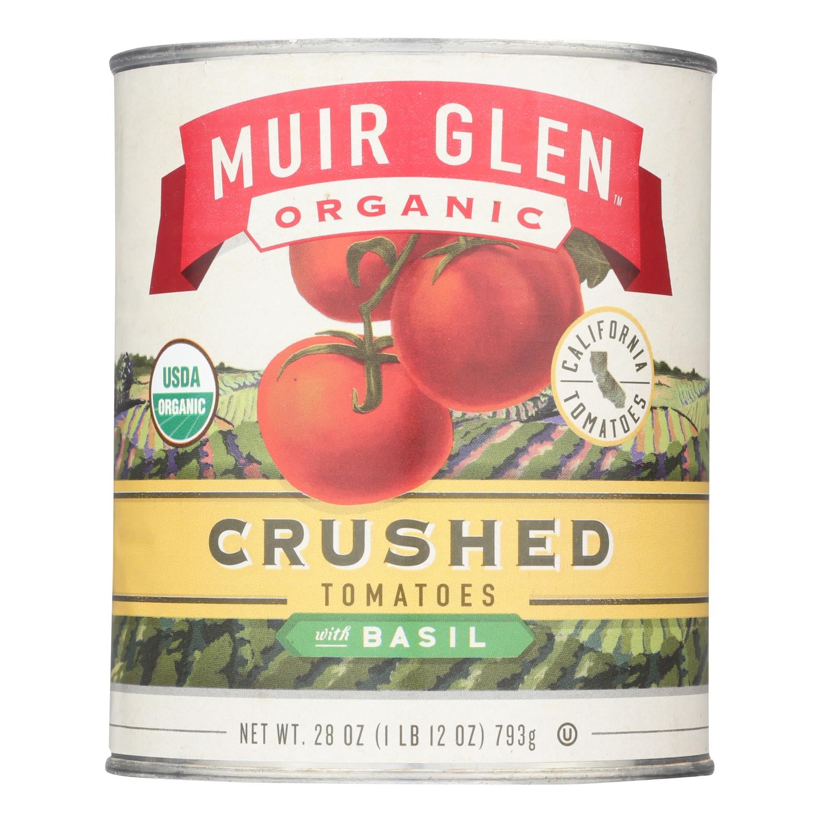 Muir Glen Crushed Tomato with Basil - Tomato - Case of 12 - 28 oz.
