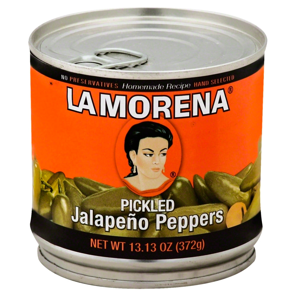 La Morena Whole Pickled Jalapeño Peppers - Case of 6 - 13.13 oz