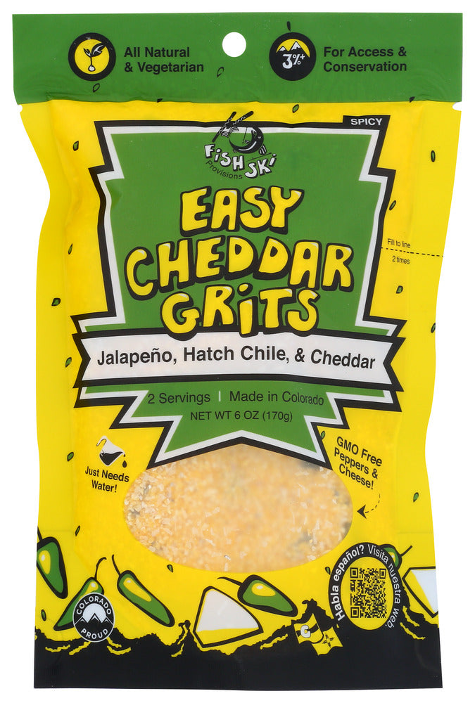 Fishski Provisions Grits Cheddar Jalapeno - Pack of 6 - 6 oz