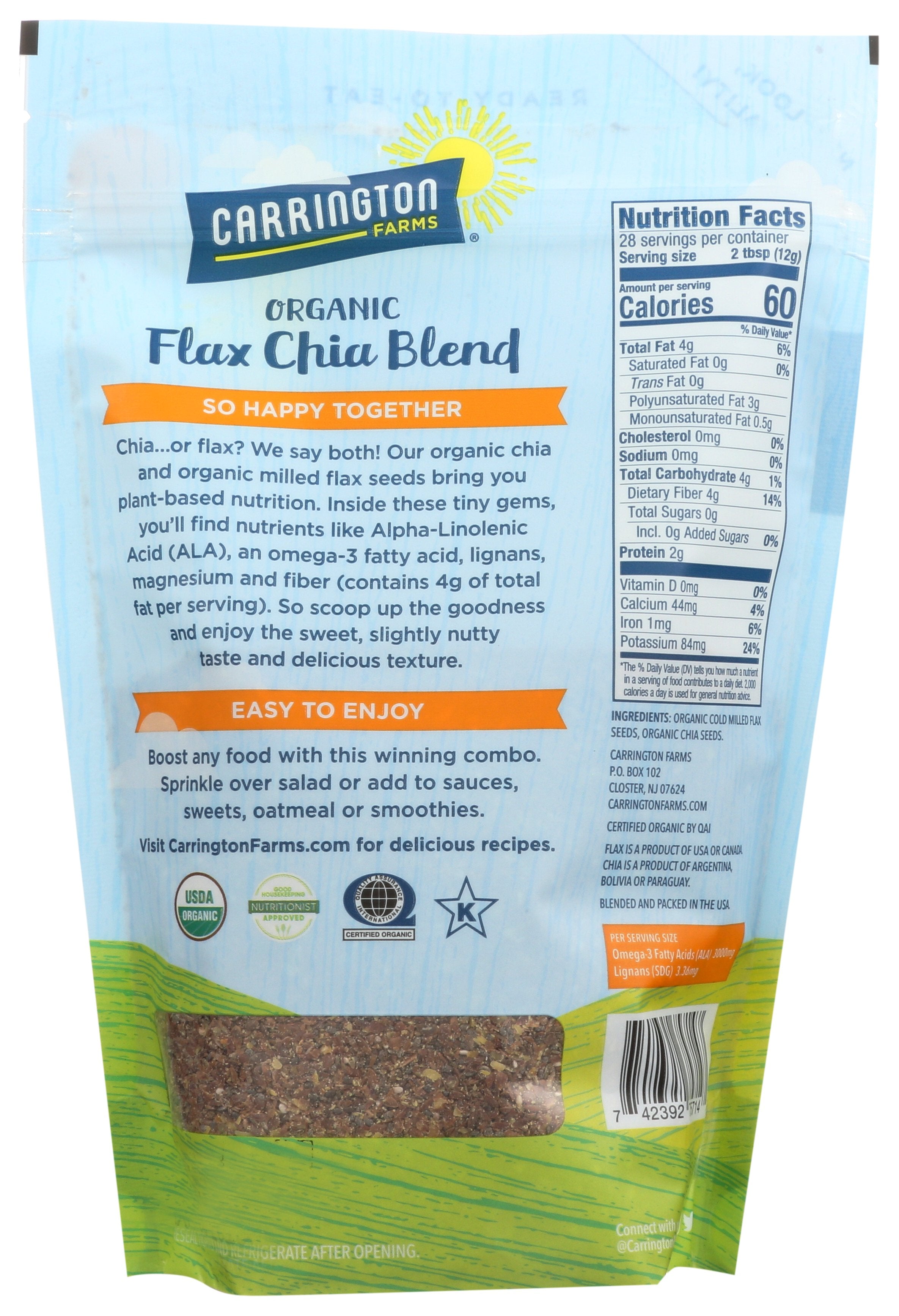 CARRINGTON FARMS FLAX CHIA BLEND - Case of 6