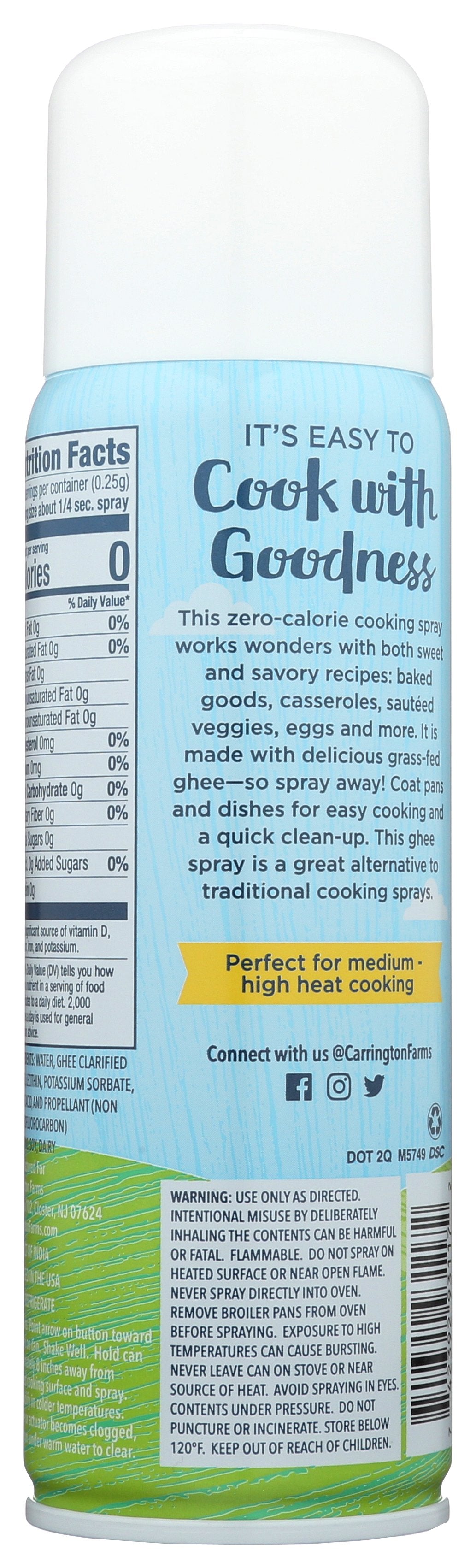 CARRINGTON FARMS COOKING SPRAY GHEE - Case of 6