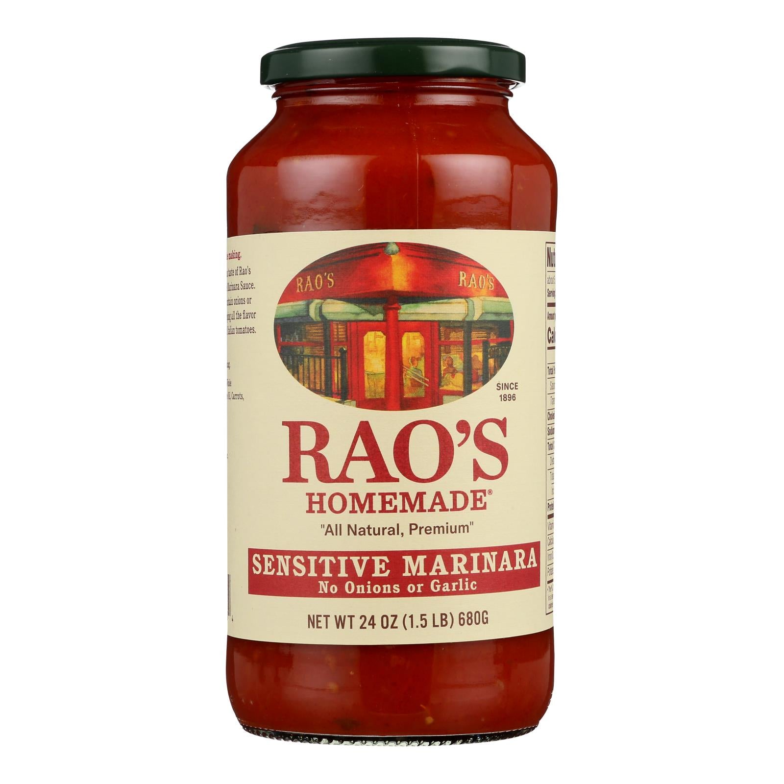 Rao's Specialty Food Homemade Sauce - Sensitive Formula Marinara - Case of 12 - 24 oz.