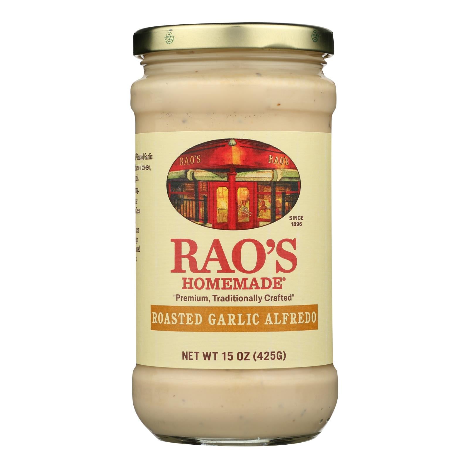 Rao's Specialty Food Roasted Garlic Alfredo Sauce - Case of 6 - 15 OZ