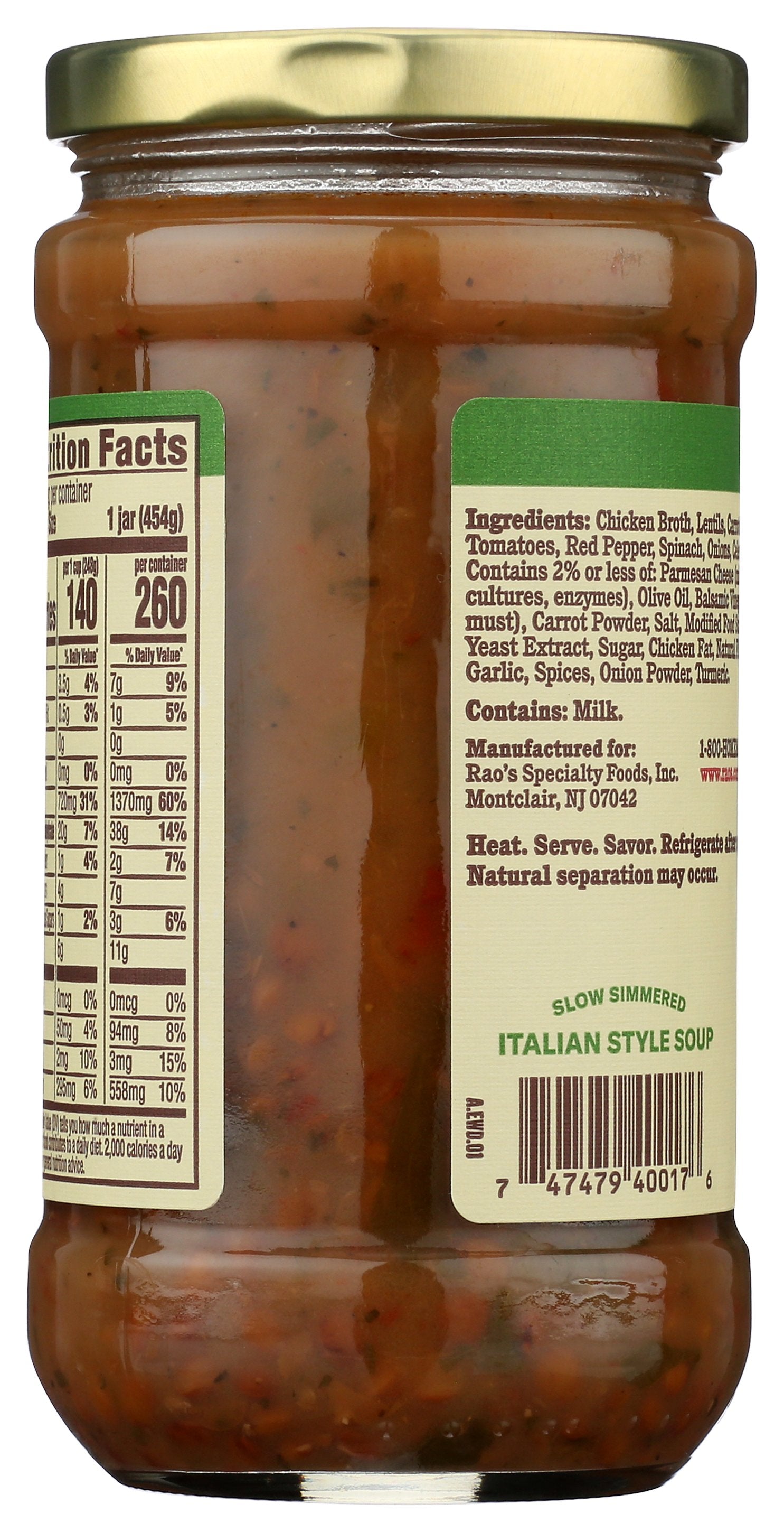 RAOS SOUP LENTIL ITALIAN - Case of 6