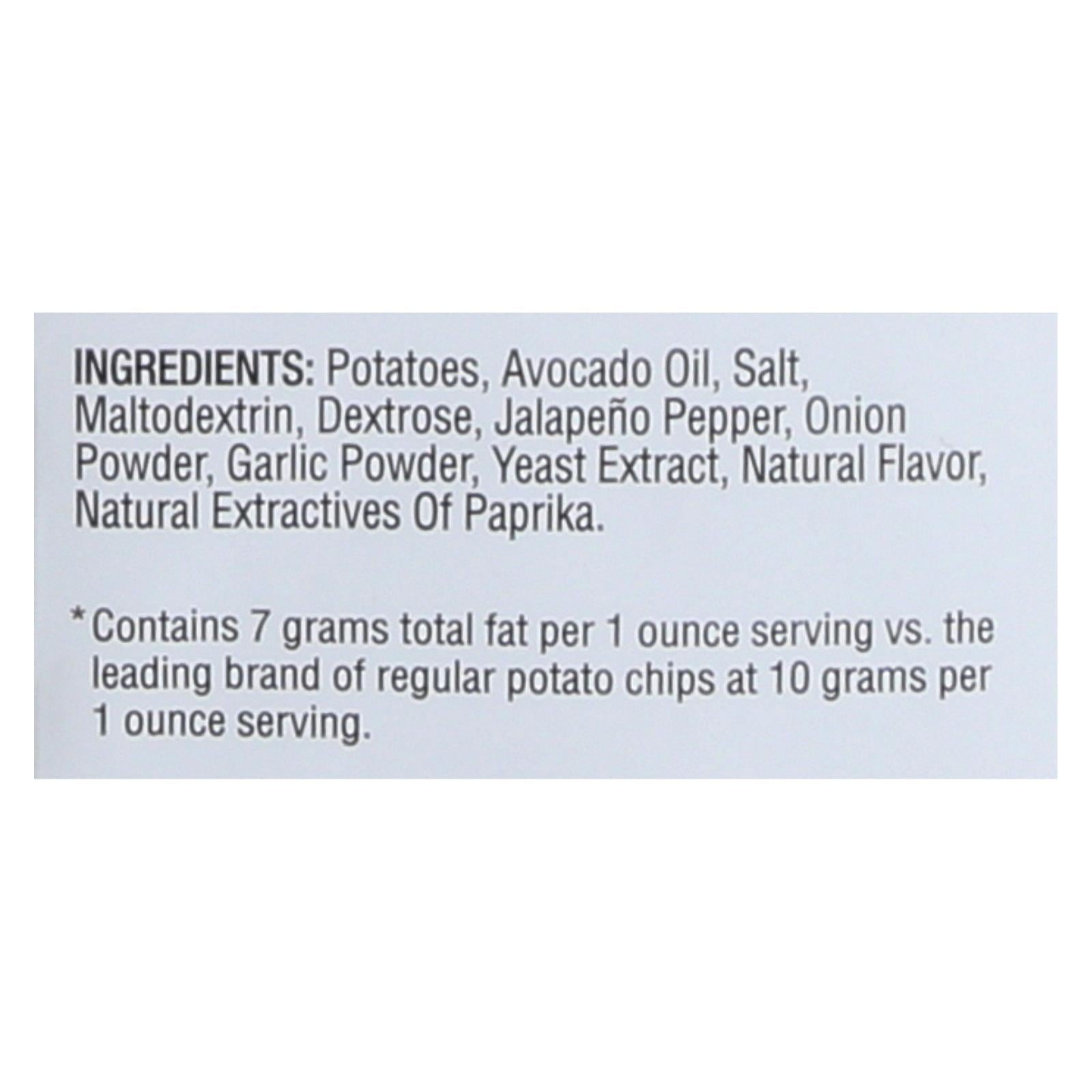 Good Health Kettle Chips - Avocado Oil Jalapeno - Case of 12 - 5 oz.