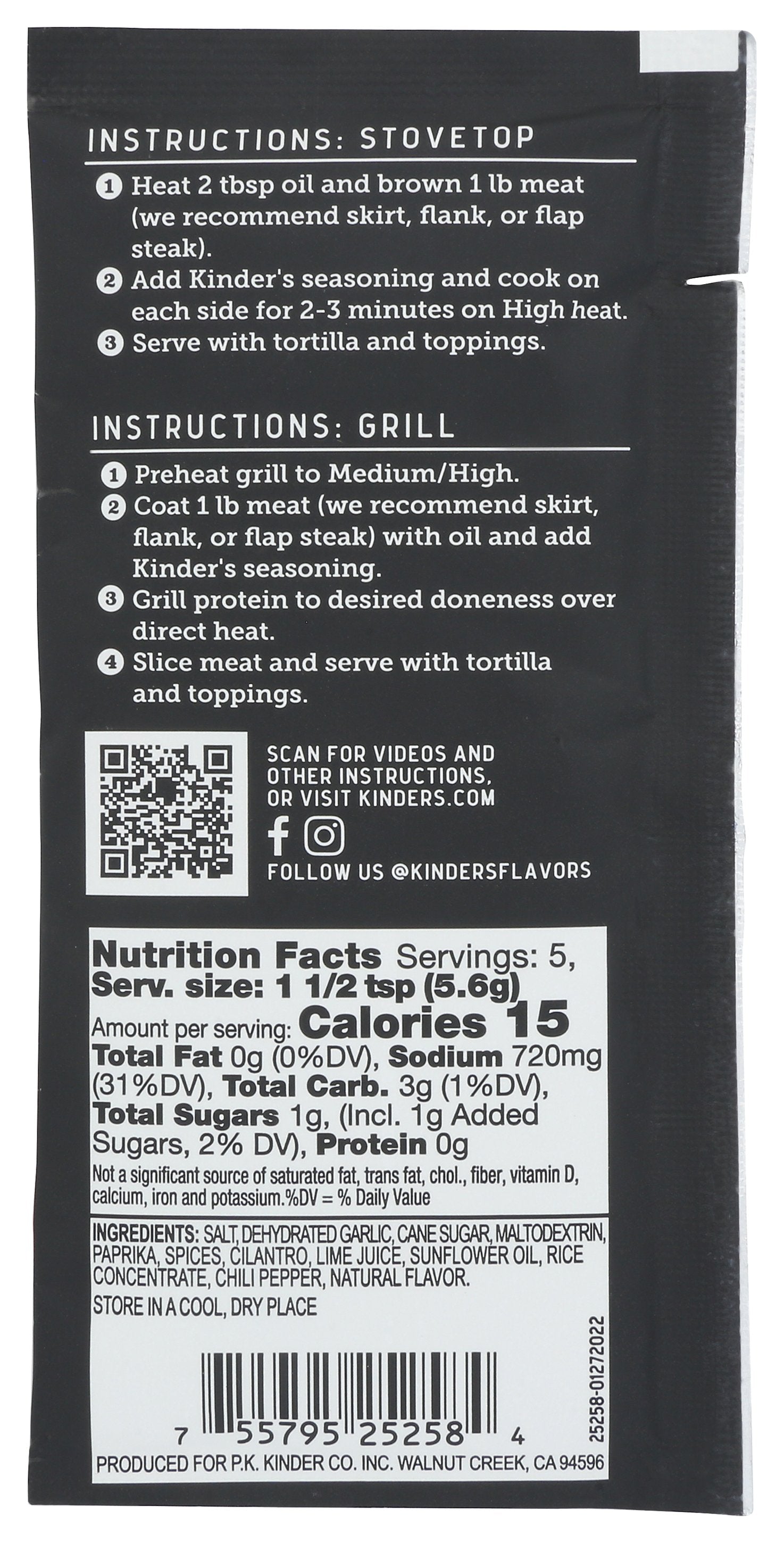 KINDERS SEASONING CARNE ASADA - Case of 15