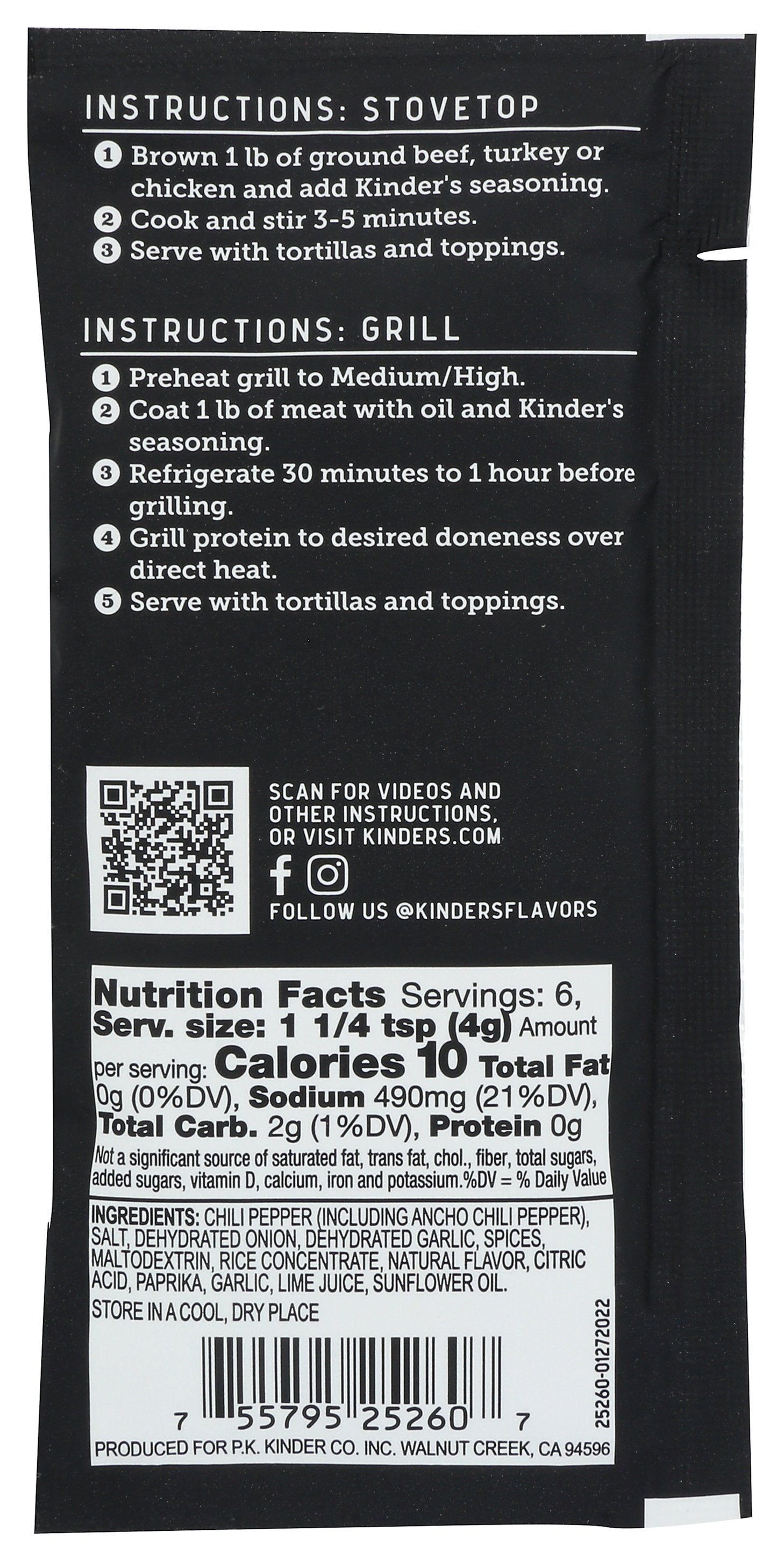 KINDERS SEASONING TACO BLEND - Case of 15