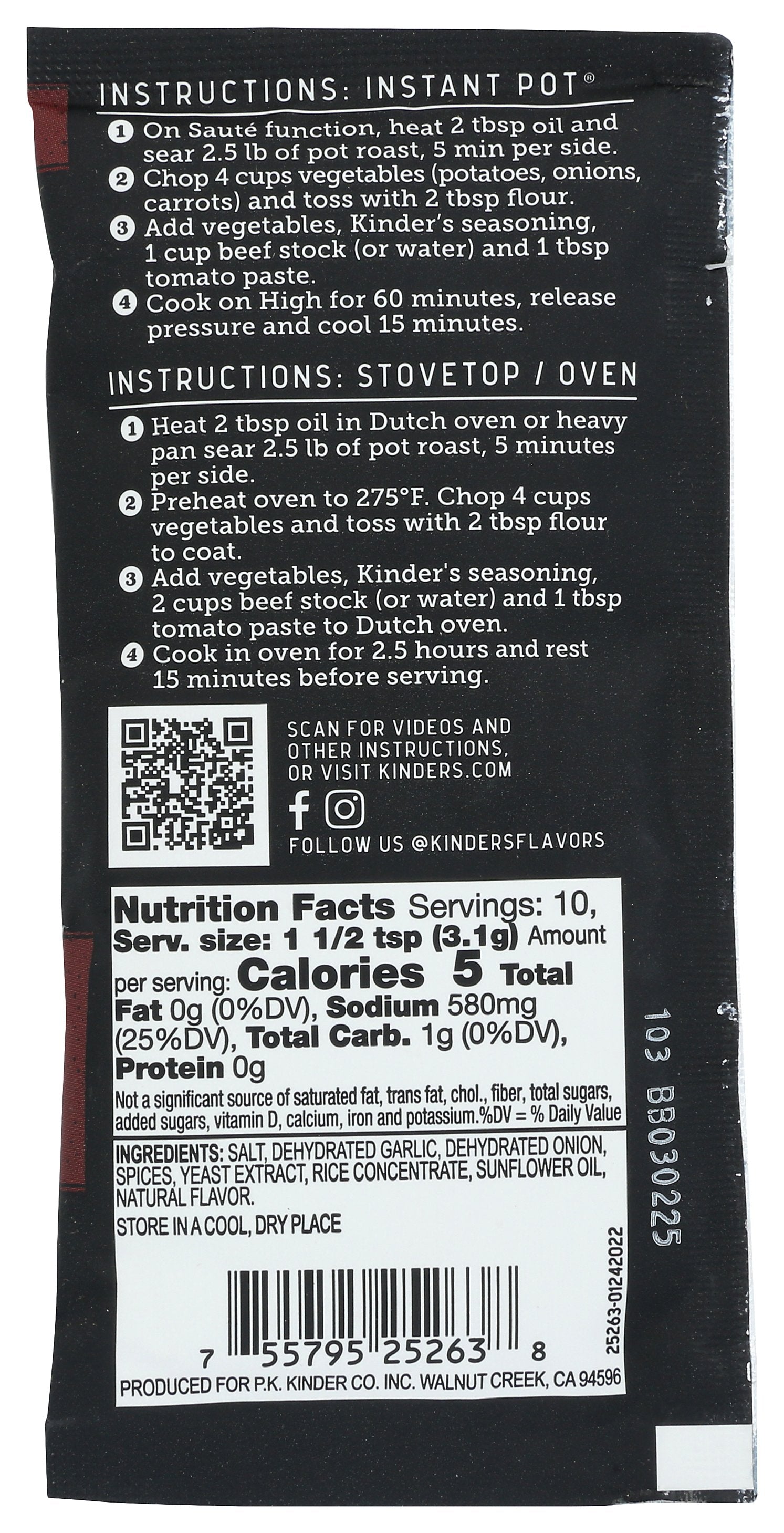 KINDERS SEASONING POT ROAST - Case of 15