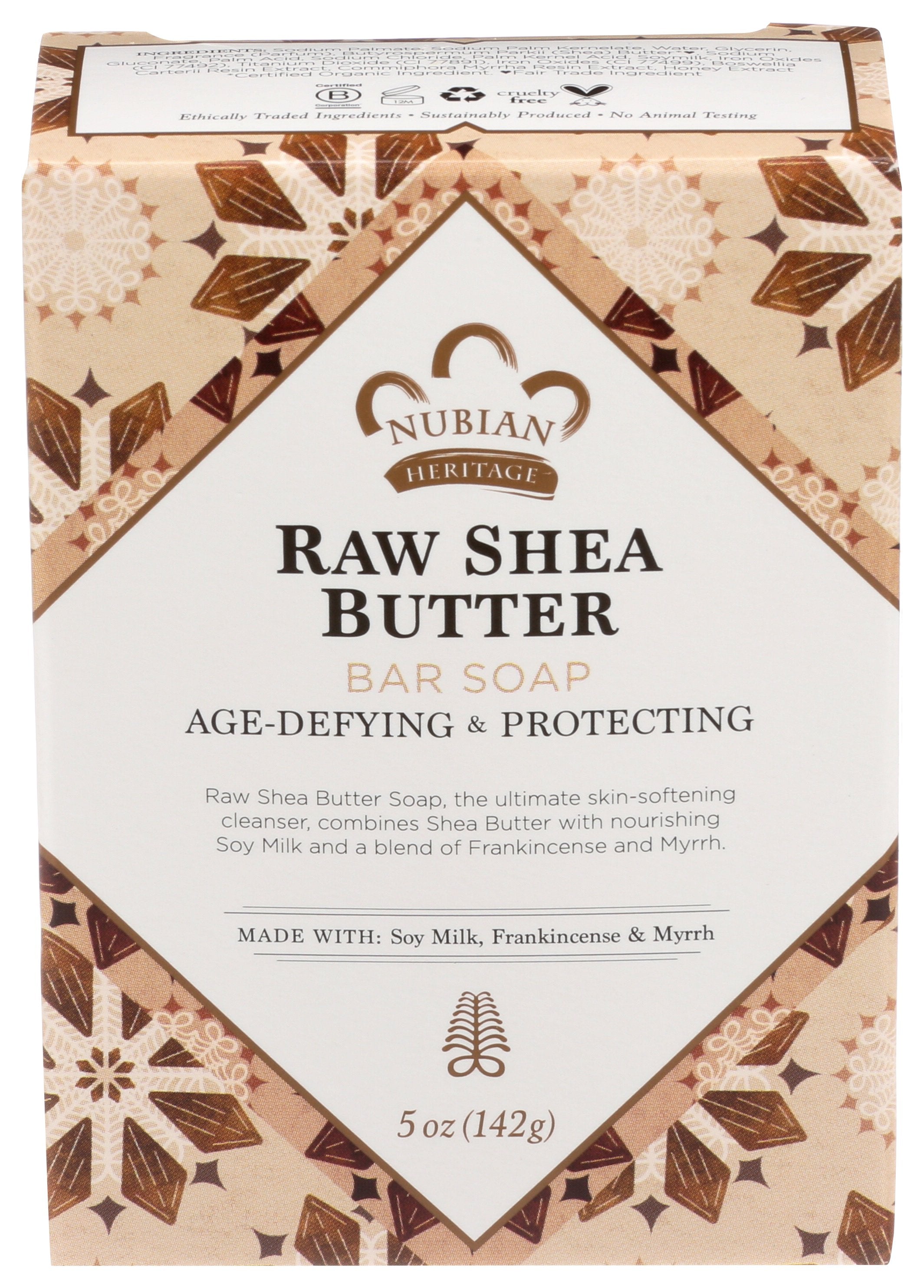 NUBIAN HERITAGE SOAP BAR RAW SHEA BUTTER - Case of 3