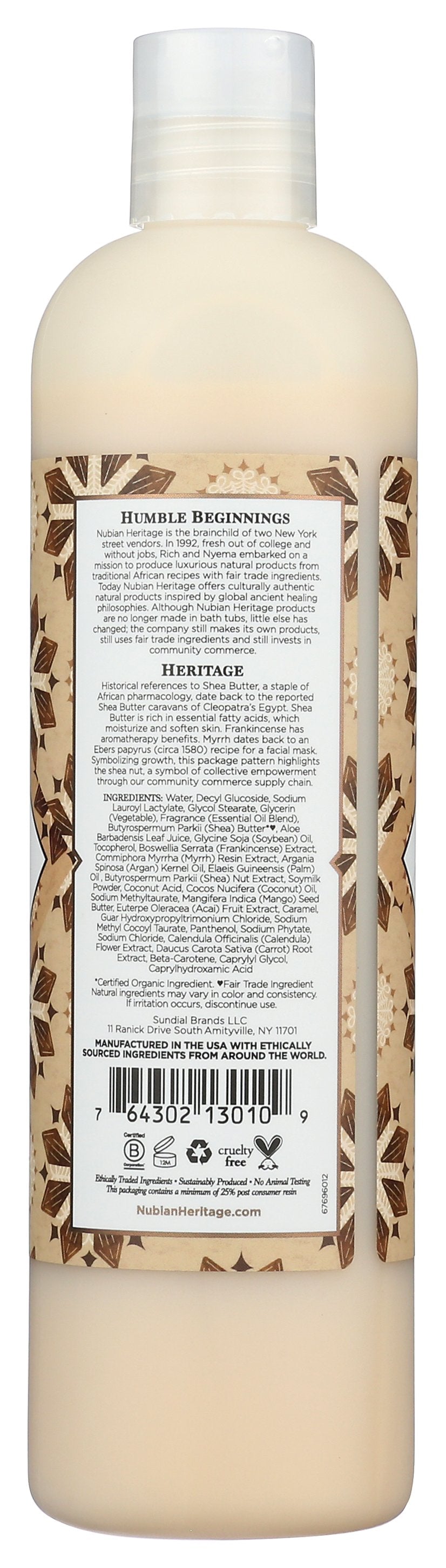 NUBIAN HERITAGE BODY WASH RAW SHEA BUTTER - Case of 3