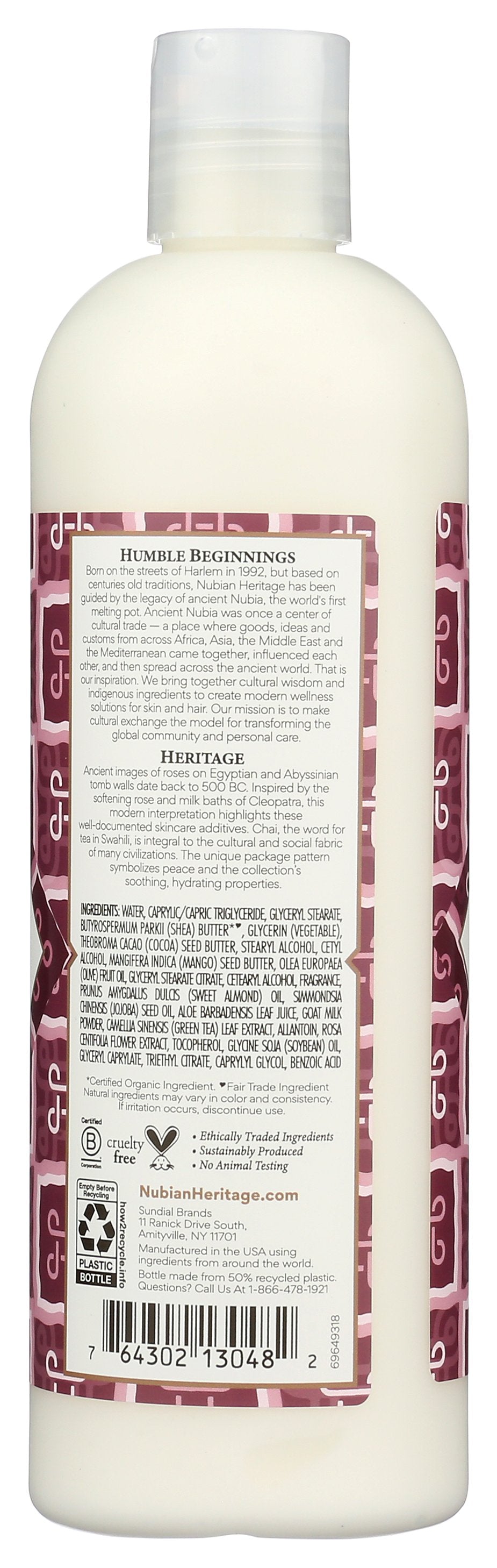 NUBIAN HERITAGE LOTION BODY GOAT MILK&CHA - Case of 3
