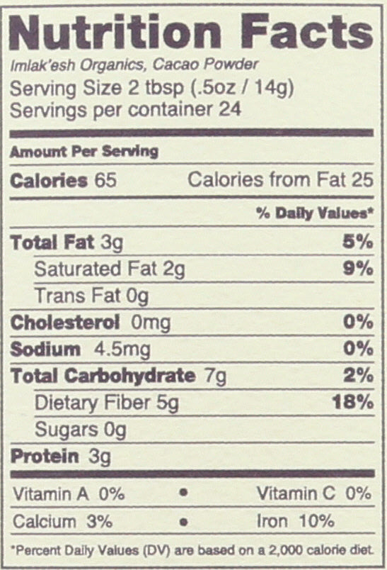 IMLAKESH ORGANICS POWDER CACAO ORG - Case of 6