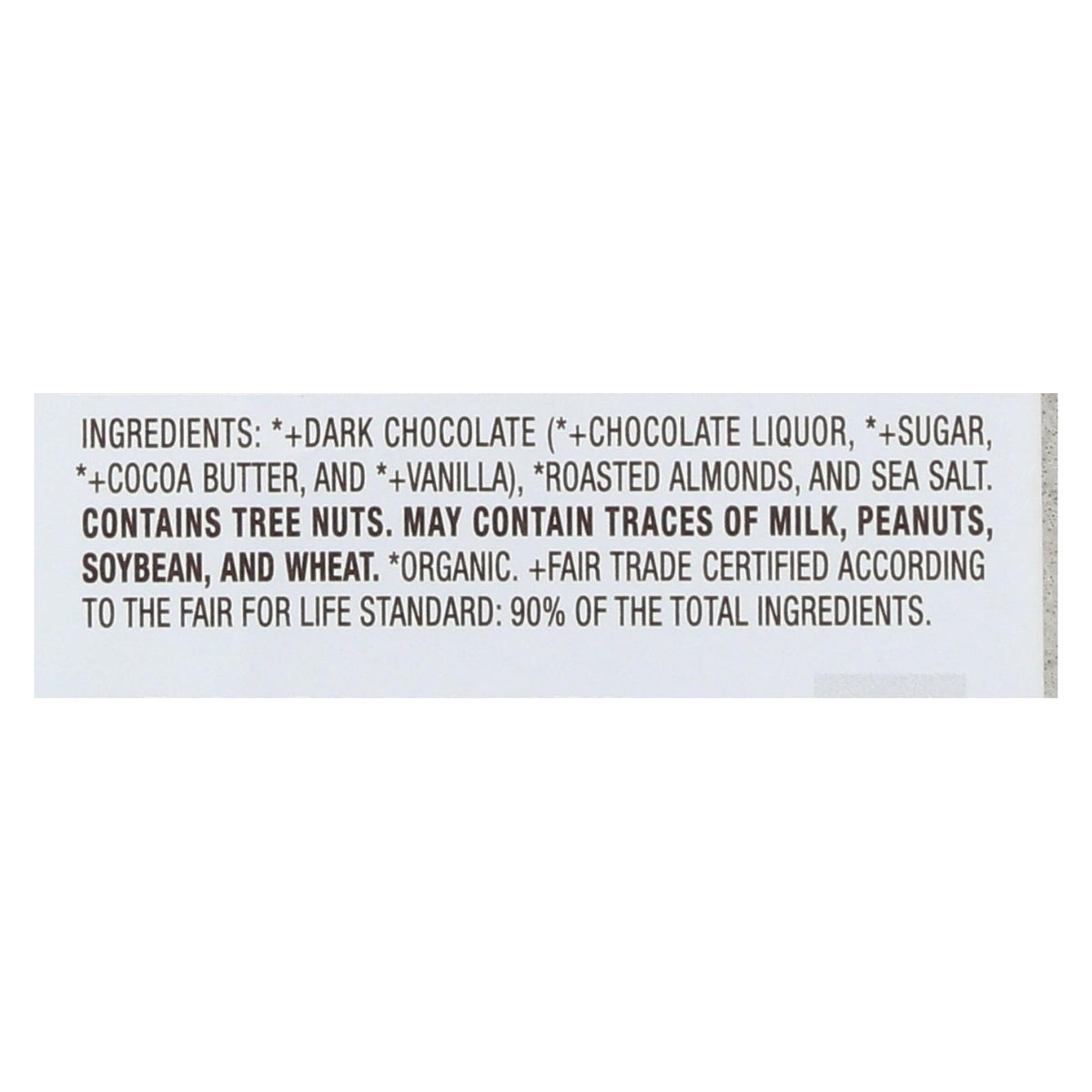 Lake Champlain Chocolates Chocolate Bar - Almonds & Sea Salt. 72% Cocoa Dark. - Case of 12 - 3 oz.