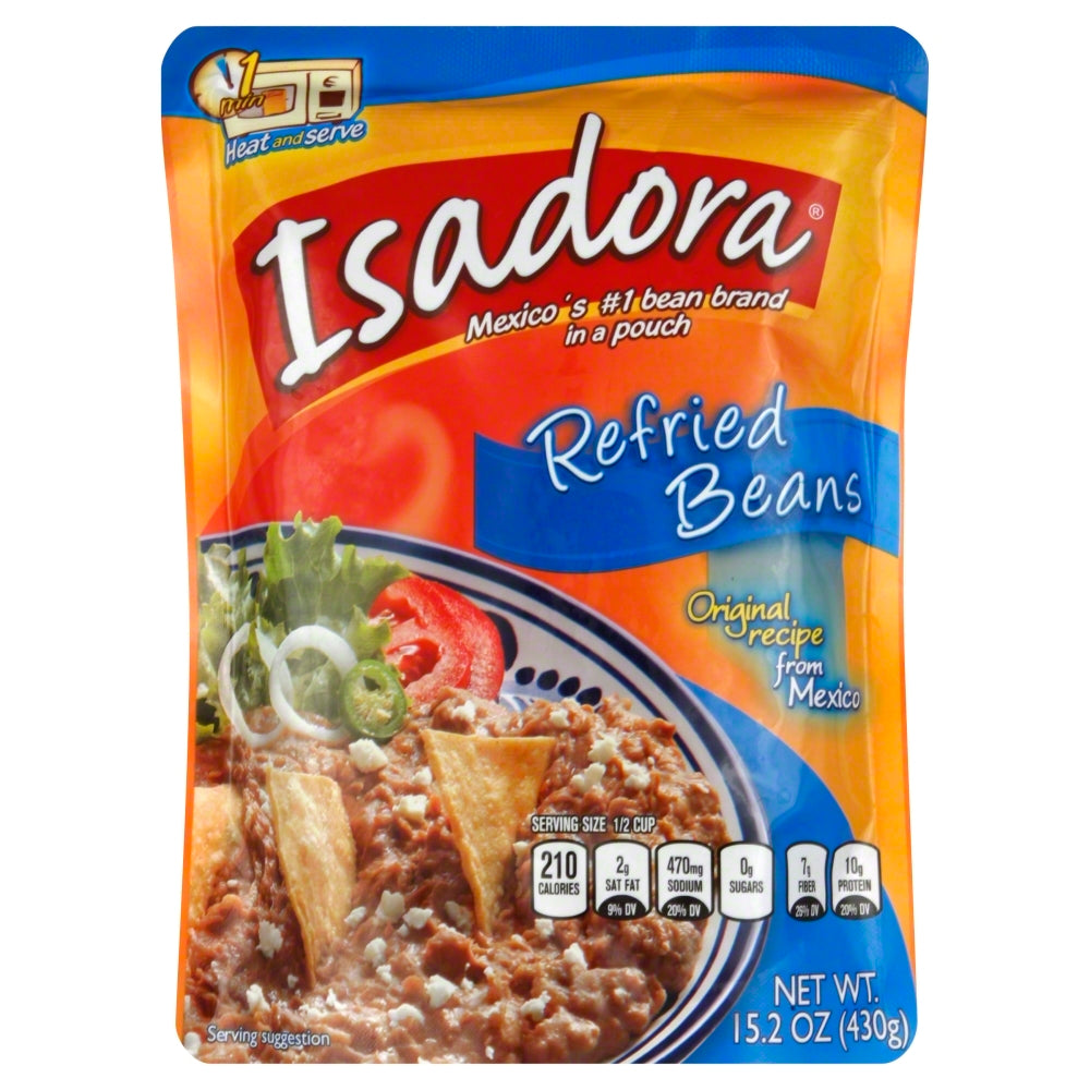 Isadora Original Recipe Refried Beans - Case of 8 - 15.2 oz