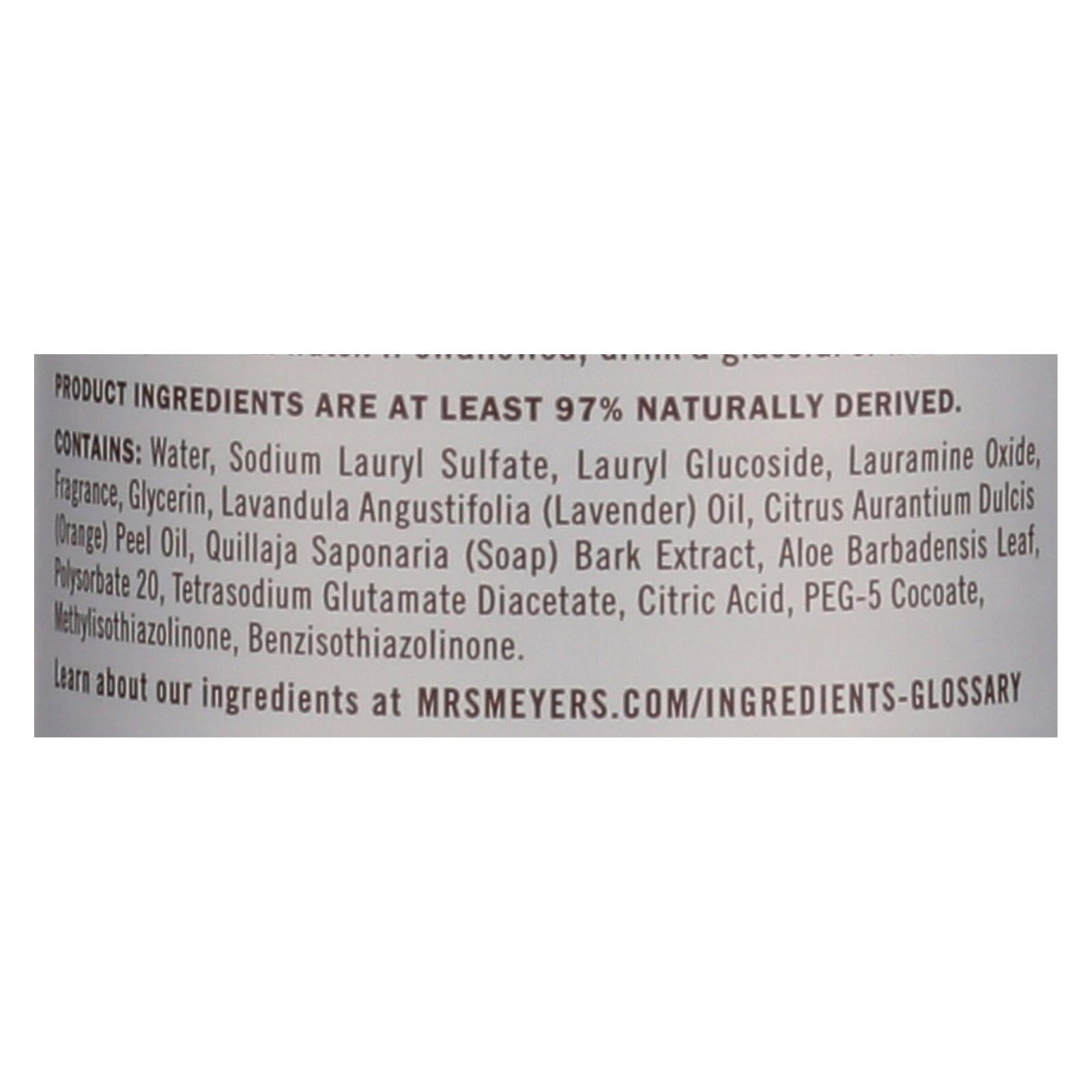 Mrs. Meyer's Clean Day - Liquid Dish Soap - Lavender - Case of 6 - 16 oz