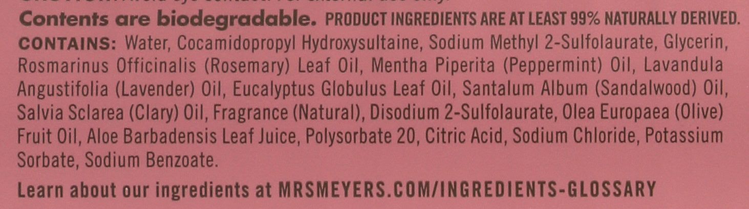 MRS MEYERS CLEAN DAY SOAP HAND LIQ RSMRY - Case of 3