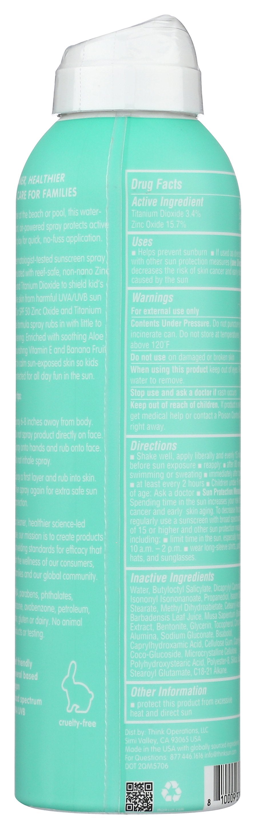 THINK SPRAY SPF50 KIDS CLR ZINC