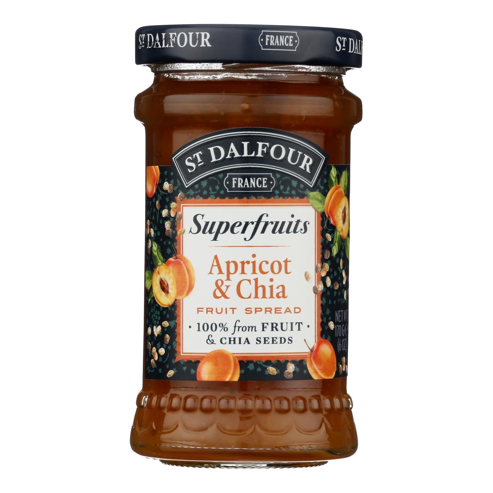 St Dalfour - Fruit Spread Apricot Chia - CS of 6-6 OZ