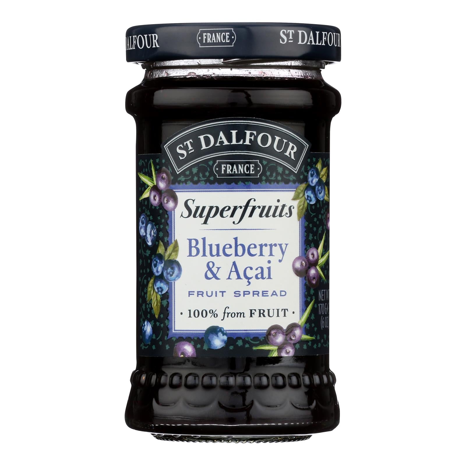 St Dalfour - Fruit Spread Blubry Acai - CS of 6-6 OZ