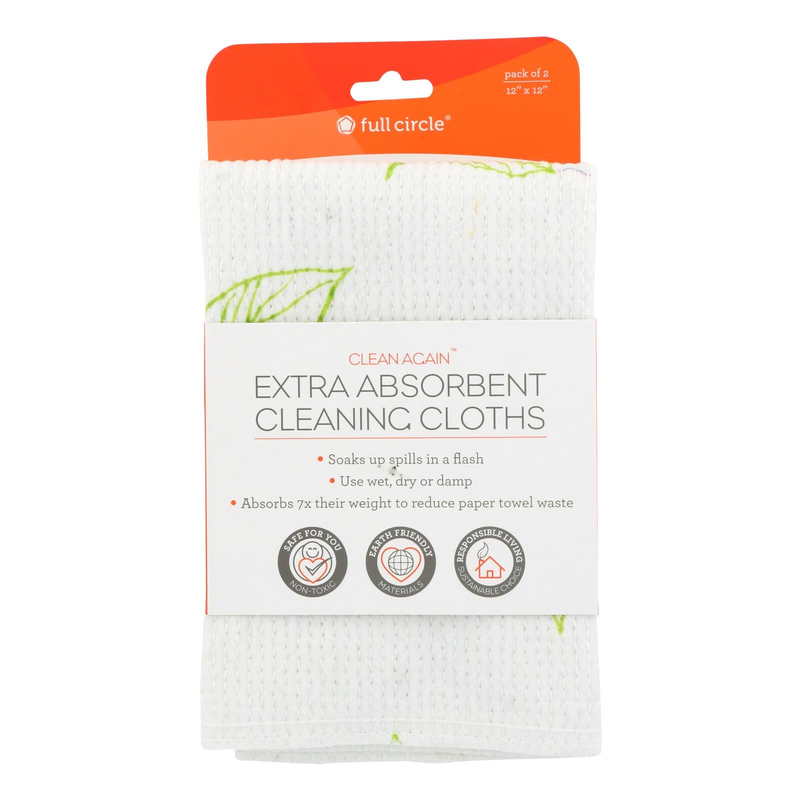 Full Circle Home - Extra Absorbant Cleaning Cloths - Case of 6 - 2 Count