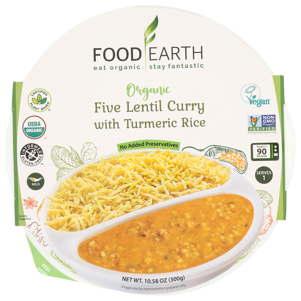 Food Earth Curry Five Lentil Turmeric Rice - Count of 6 - 10.58oz