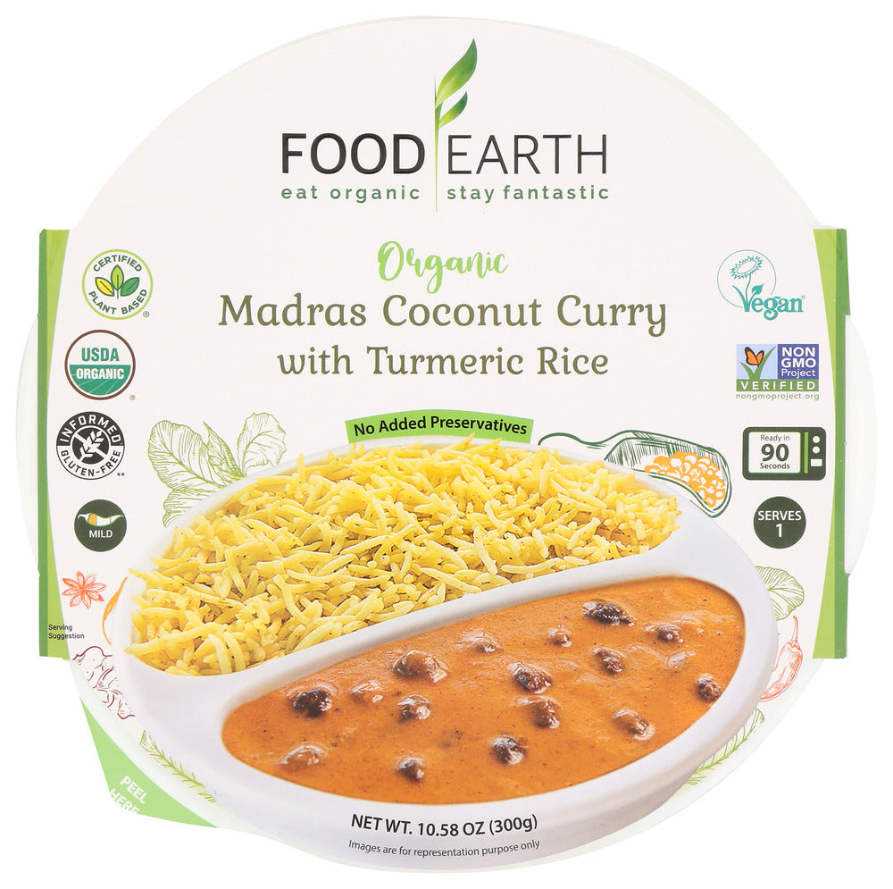 Food Earth Curry Madras Coconut Turmeric Rice - Count of 6 - 10.58oz