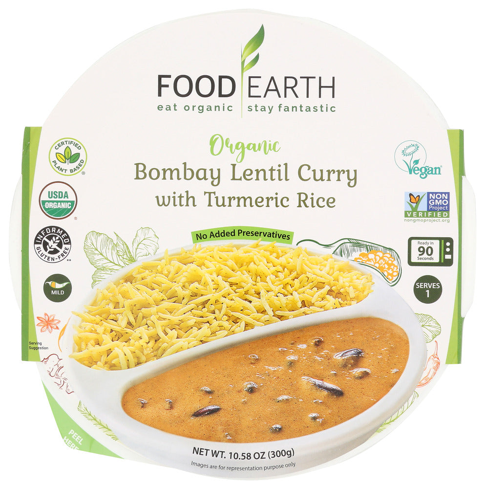 Food Earth Curry Bombay Lentil Turmeric Rice - Count of 6 - 10.58oz