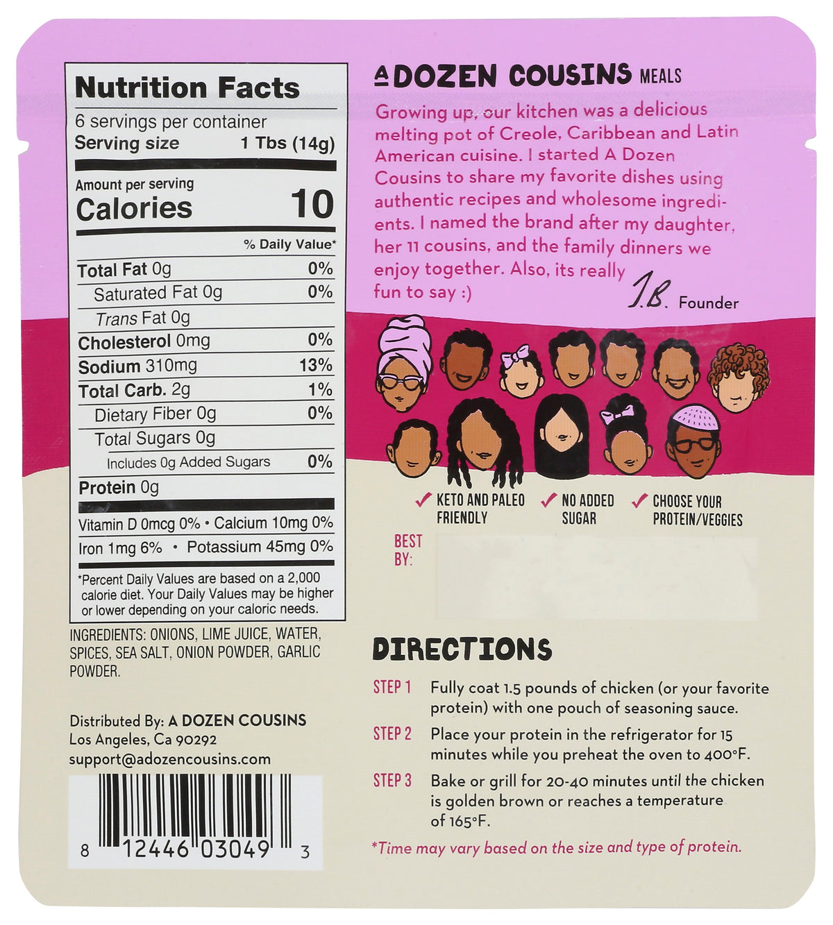 A DOZEN COUSINS SEASONING PERUVIAN POLLO - Case of 10