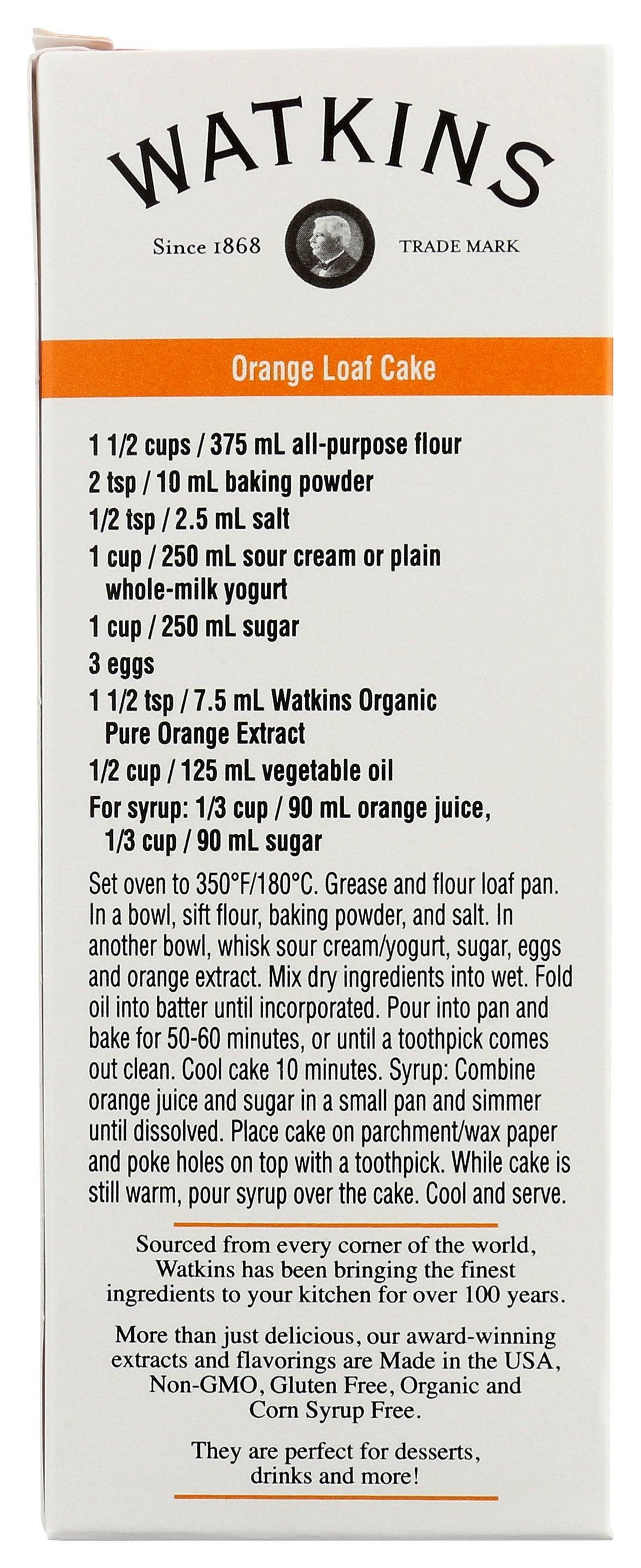 WATKINS EXTRACT ORANGE PURE - Case of 12