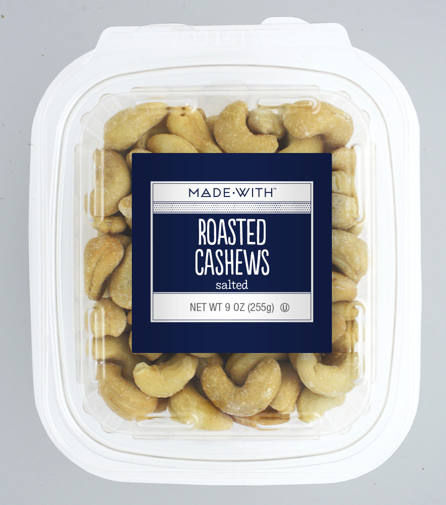 Made With Nut Cashew Roasted Salted Tub - Pack of 12 - 9 OZ