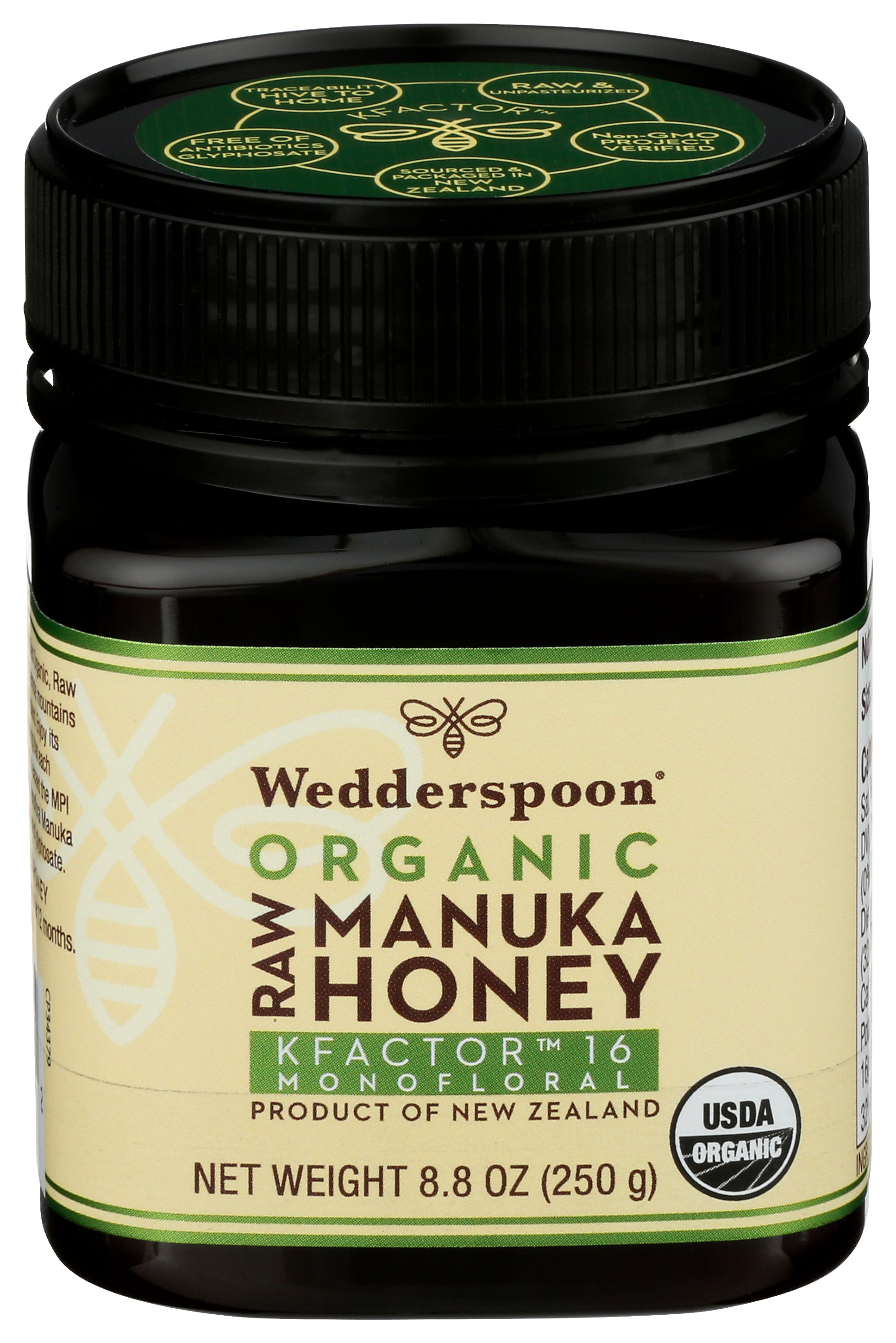 Wedderspoon Organic Raw Manuka Honey 8.8 oz - Case of 1