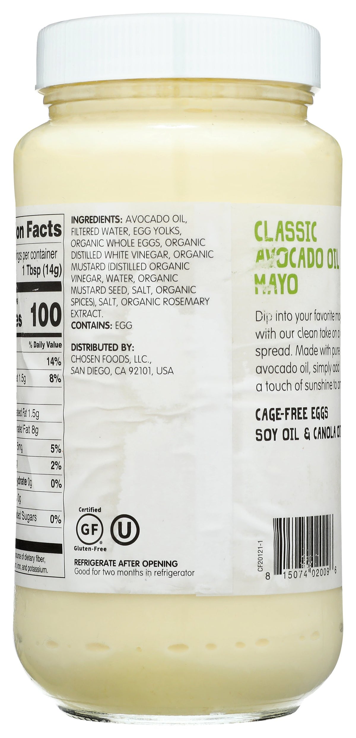 CHOSEN FOODS MAYO AVOCADO OIL - Case of 6 [MAYO CLASSIC - 24 OZ]