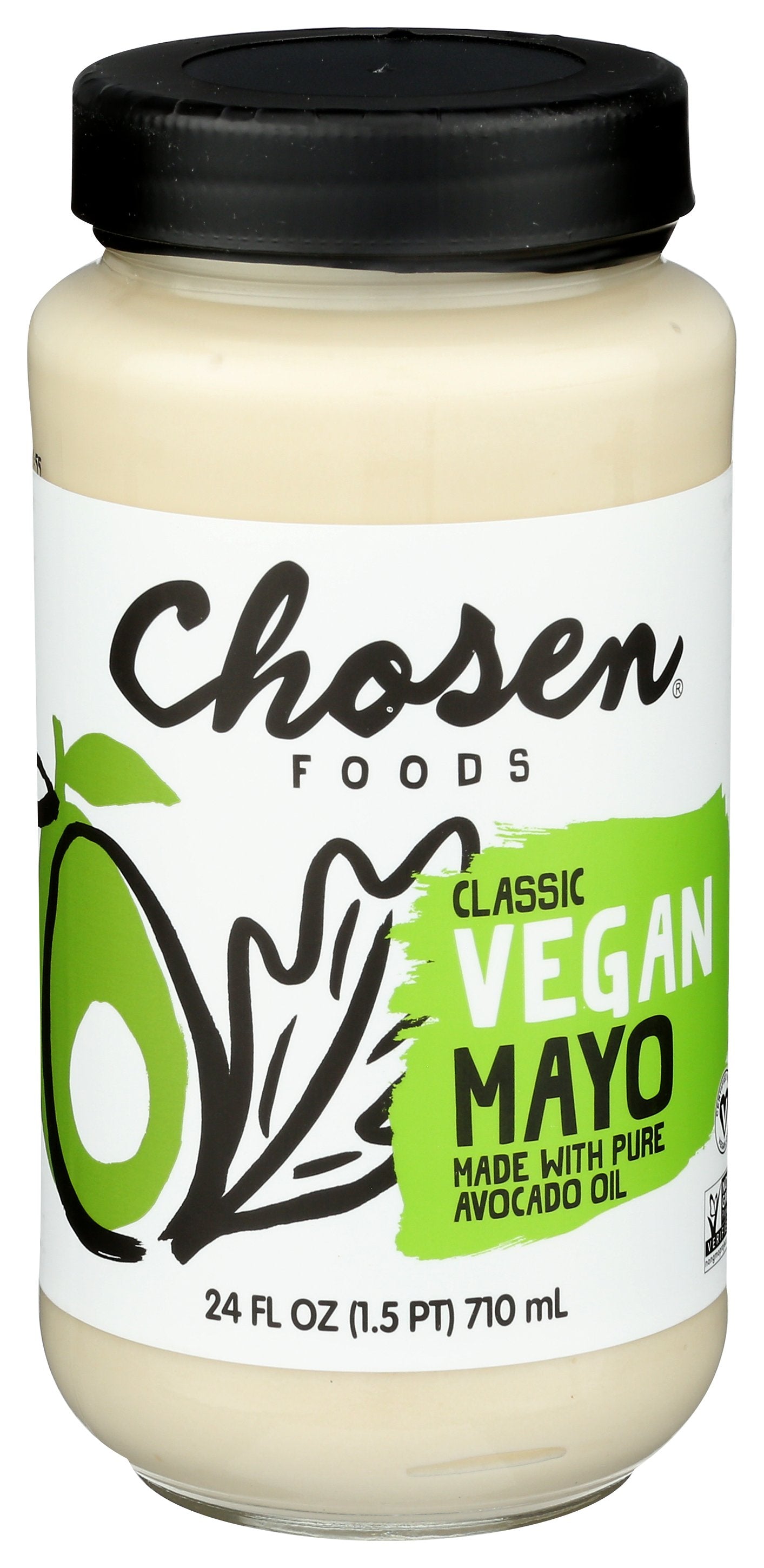 CHOSEN FOODS MAYO AVOCADO OIL - Case of 6 [MAYO CLASSIC VEGAN - 24 OZ]