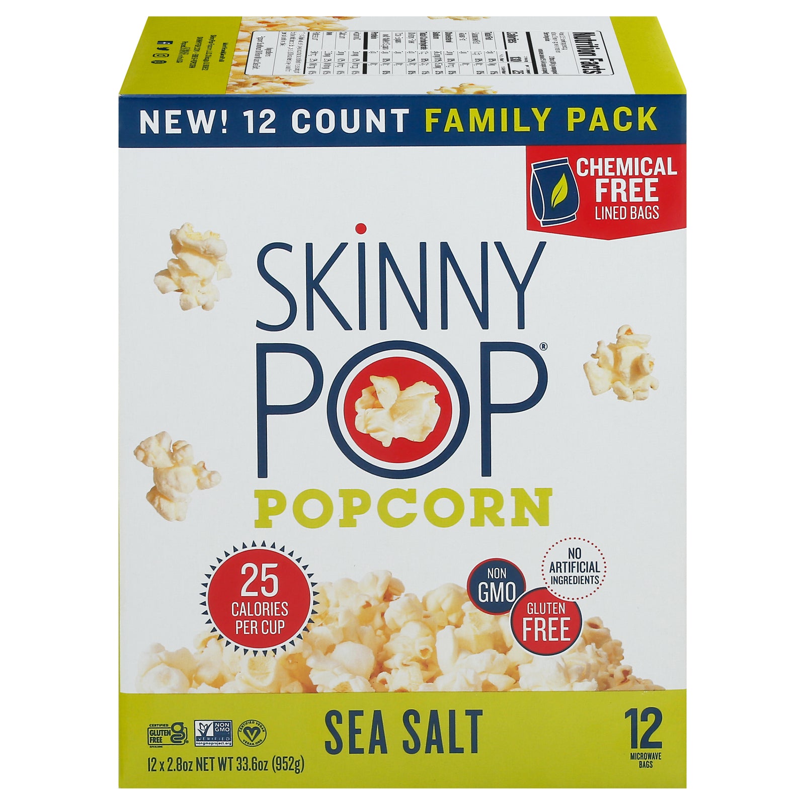 Skinnypop Popcorn - Popcorn Micro Ssalt 12pk - CS of 3-12/2.8 Z