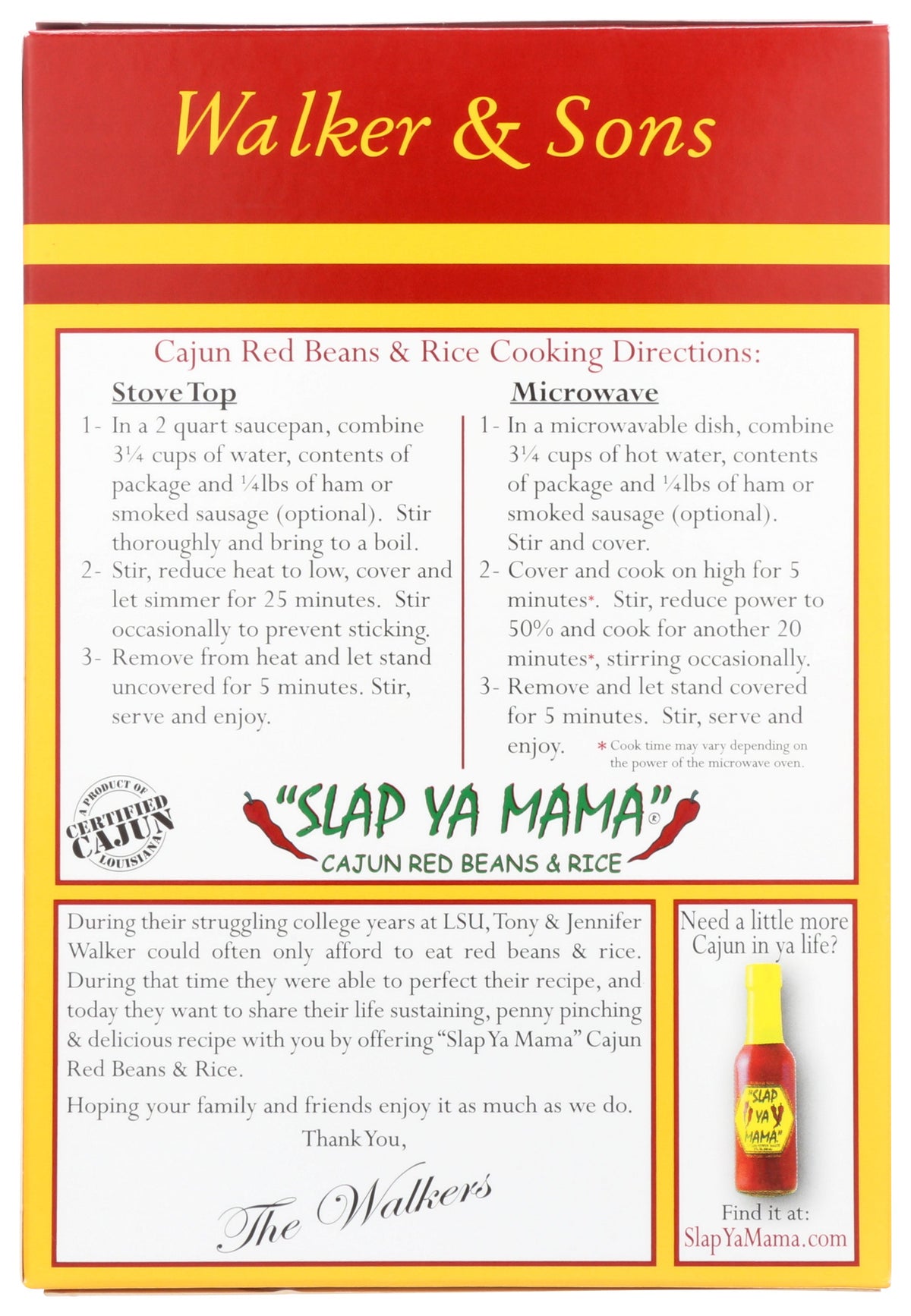 SLAP YA MAMA MIX RED BEANS AND RICE - Case of 12