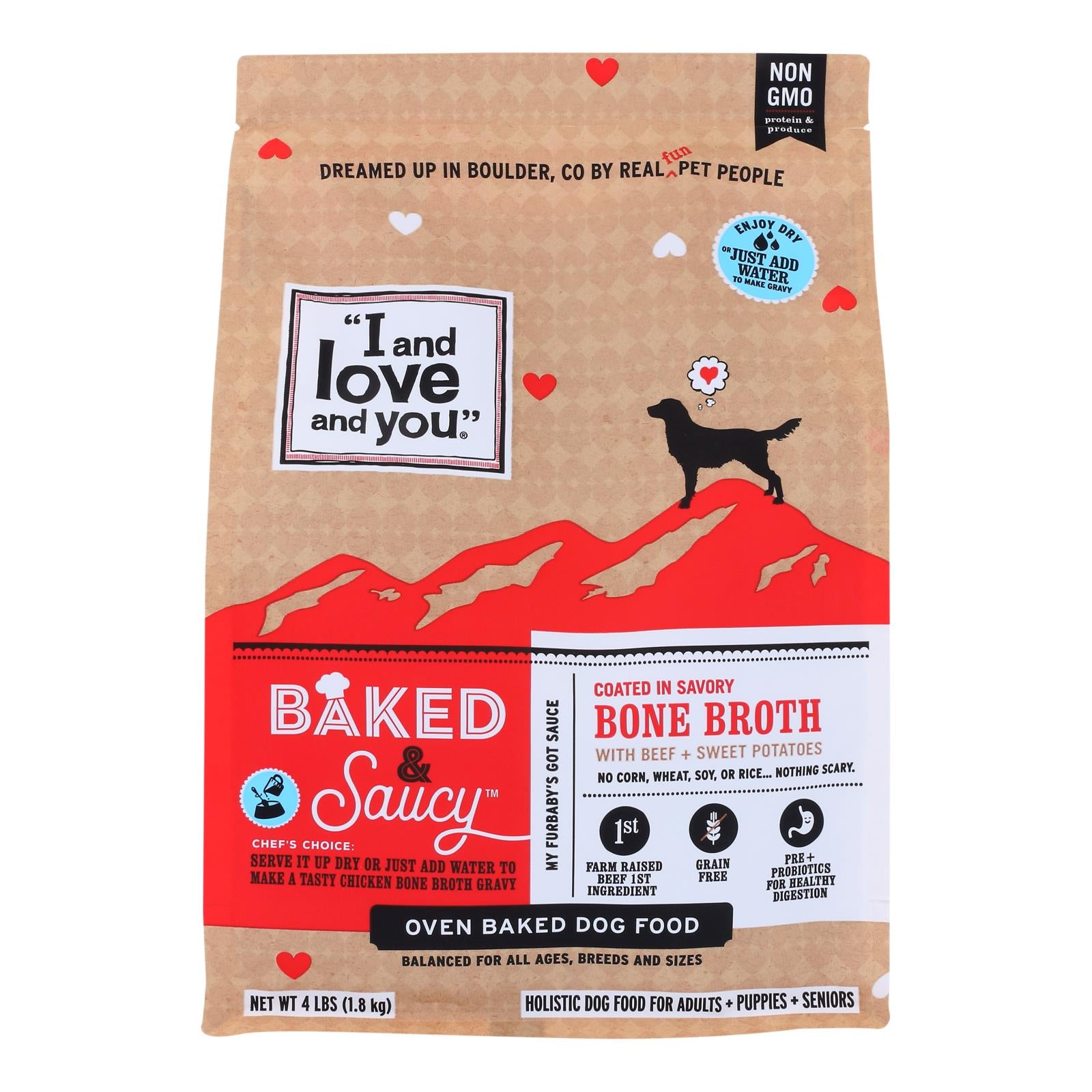 I And Love And You - Dog Food Beef & Sweet Pot - CS of 4-4 LB